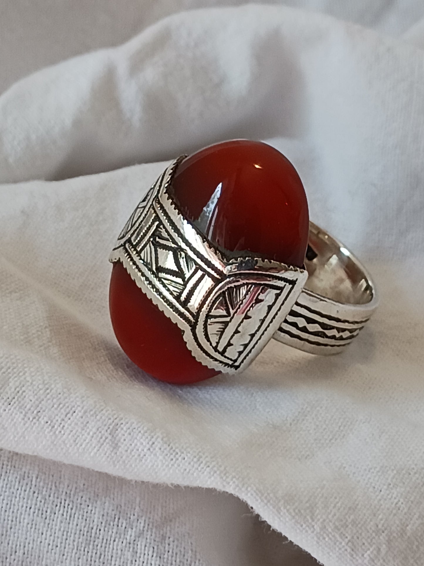 Bague touareg en argent massif