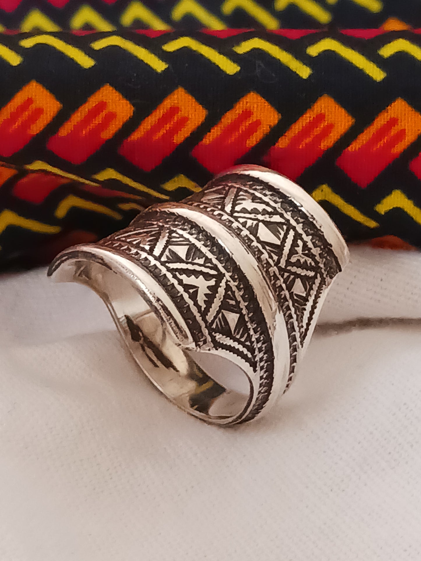 Bague touareg en argent massif