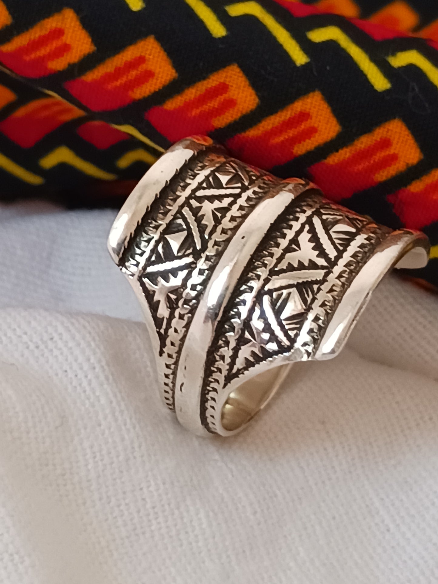 Bague touareg en argent massif