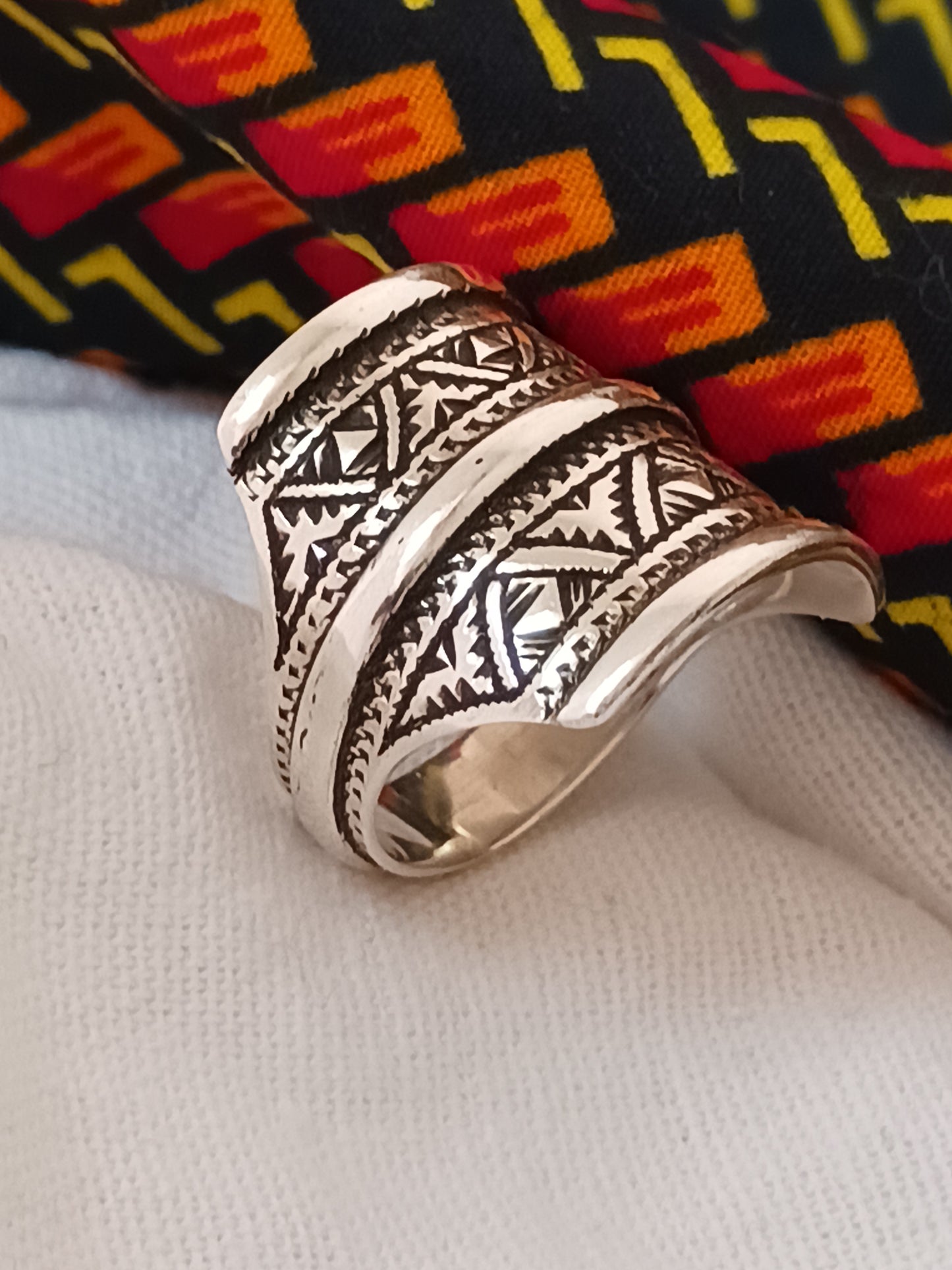 Bague touareg en argent massif