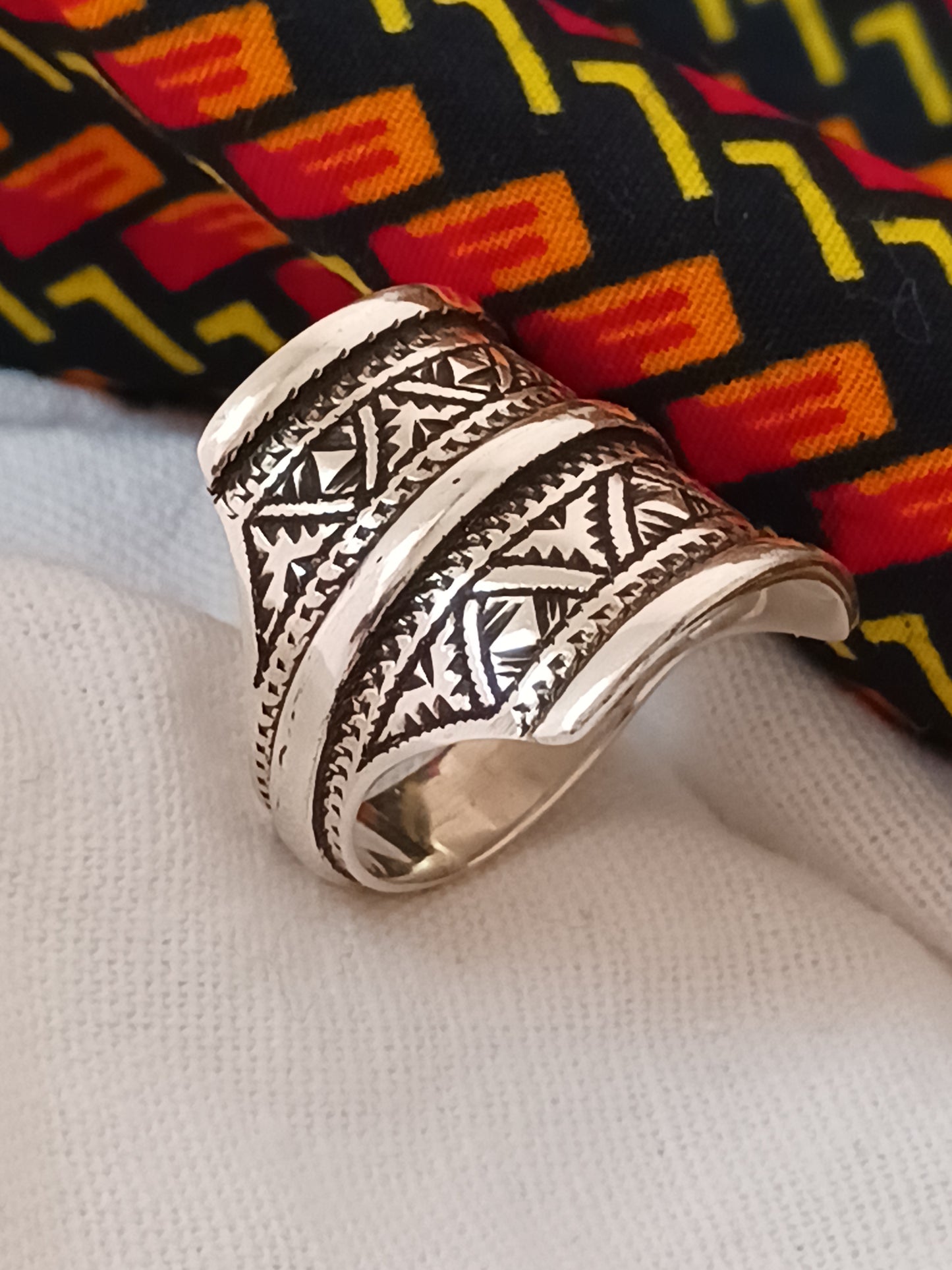 Bague touareg en argent massif