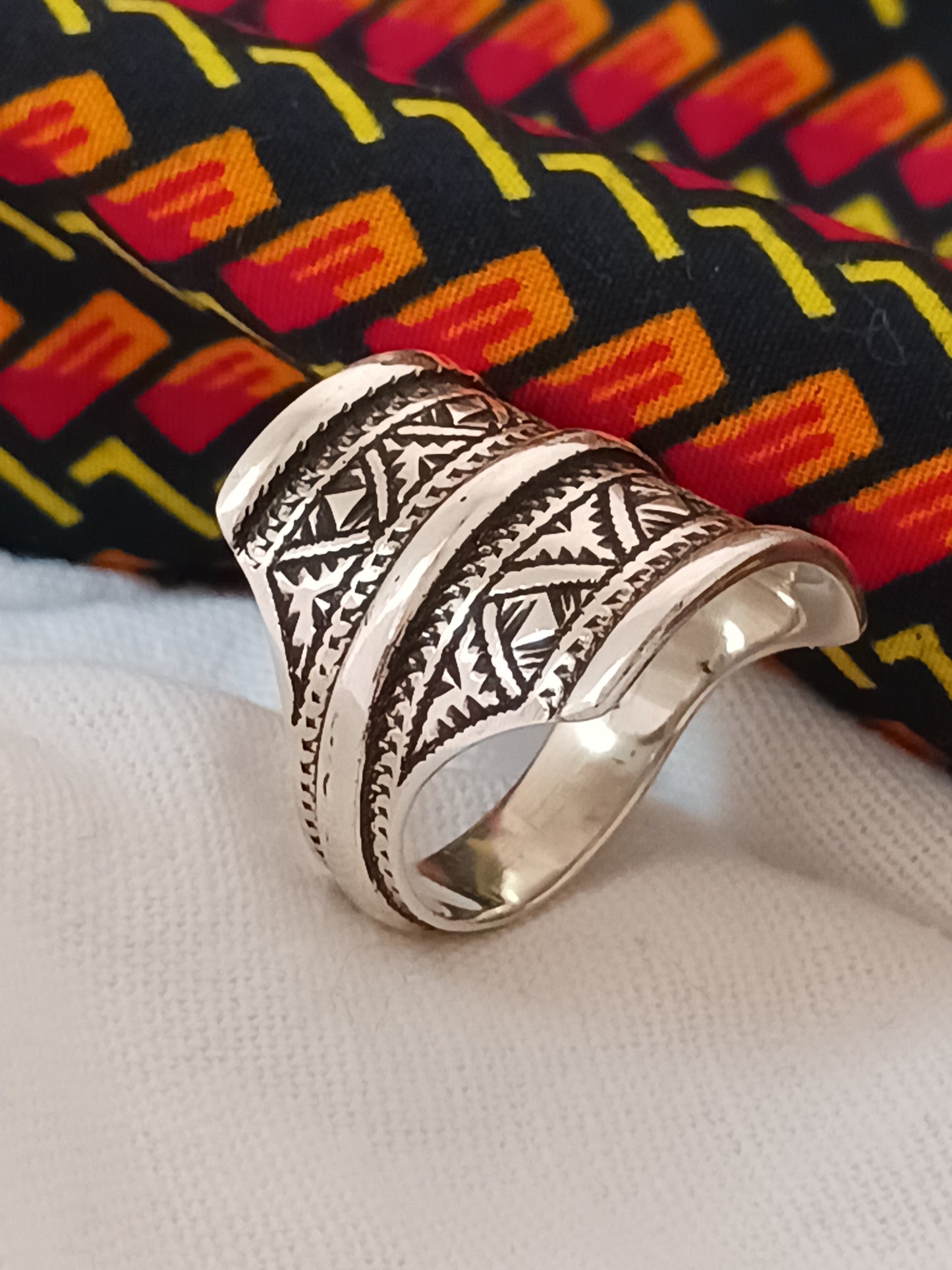 Bague touareg en argent massif