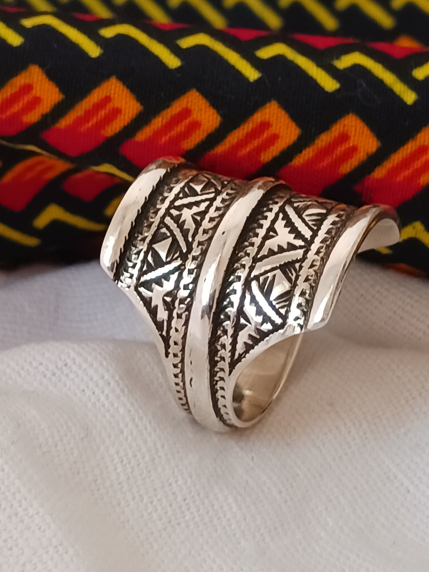 Bague touareg en argent massif
