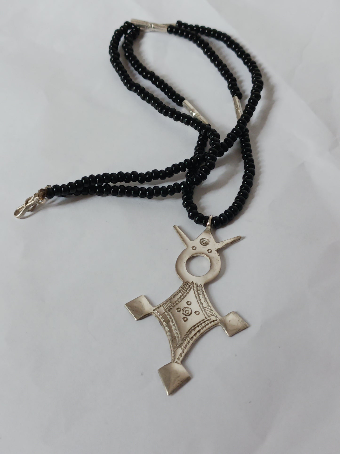 Collier Croix touareg en argent massif