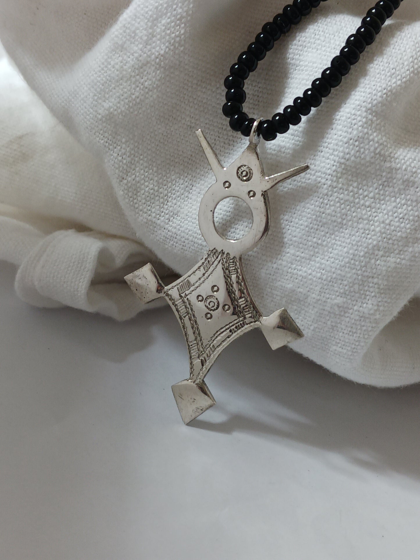 Collier Croix touareg en argent massif