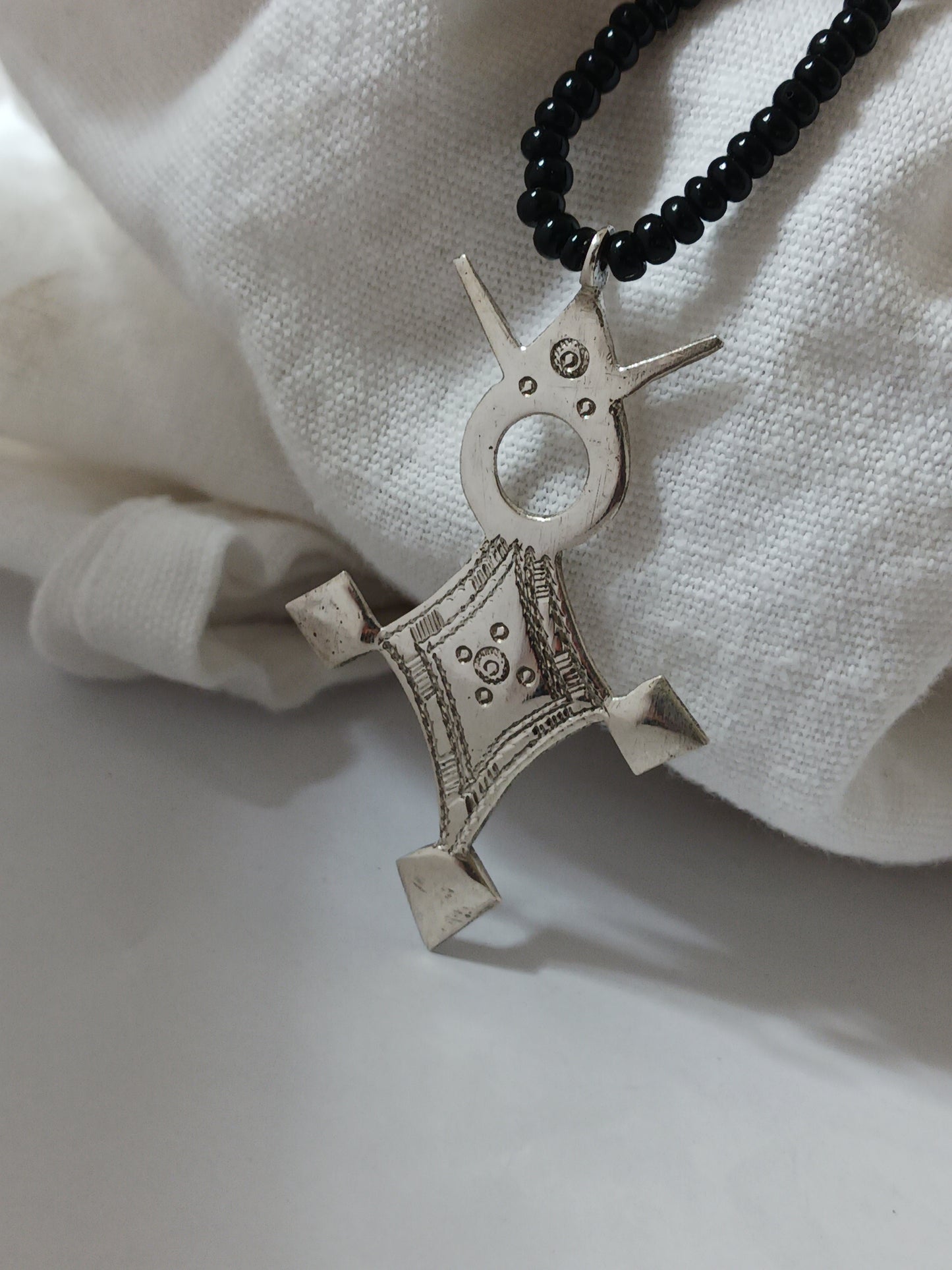 Collier Croix touareg en argent massif