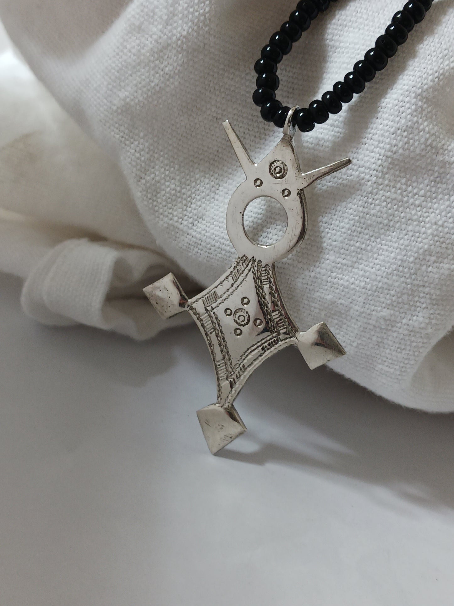Collier Croix touareg en argent massif