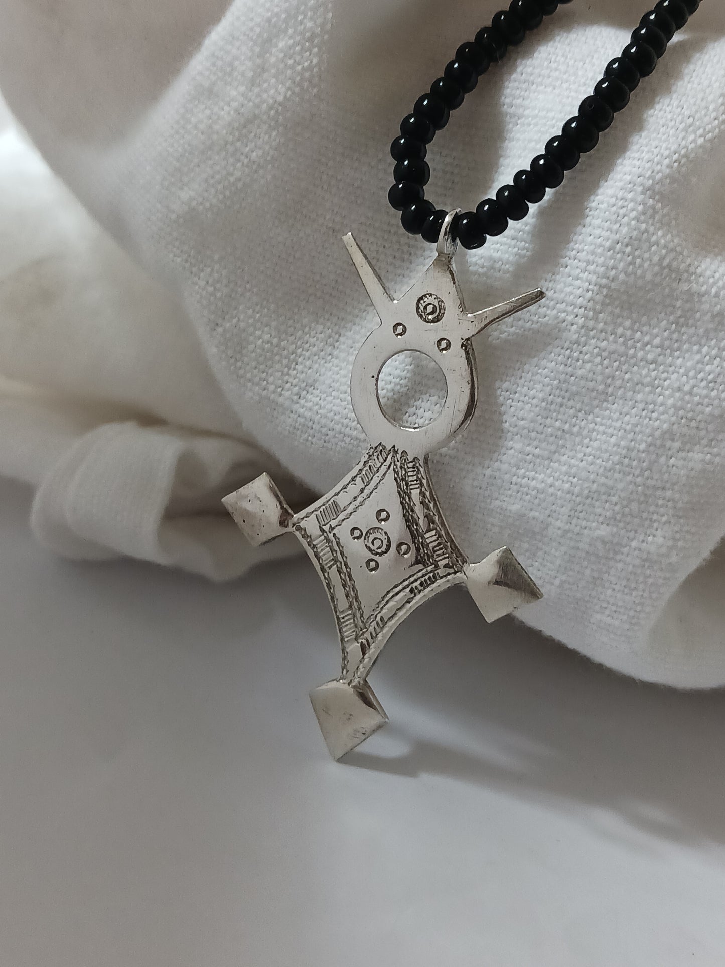 Collier Croix touareg en argent massif