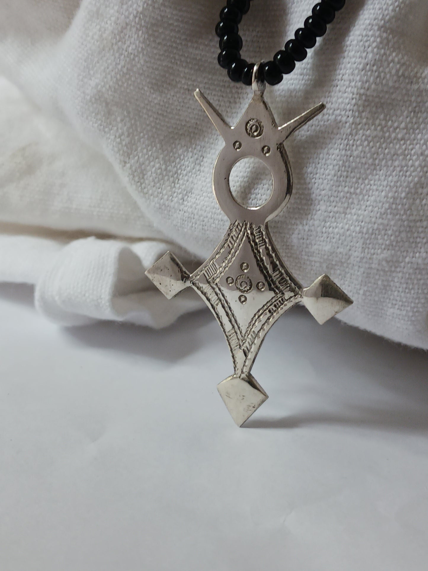 Collier Croix touareg en argent massif