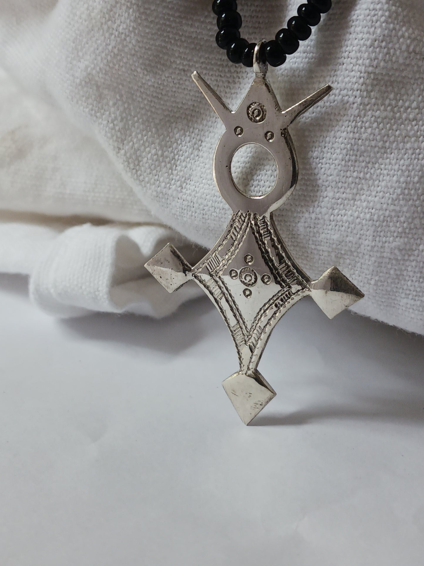 Collier Croix touareg en argent massif
