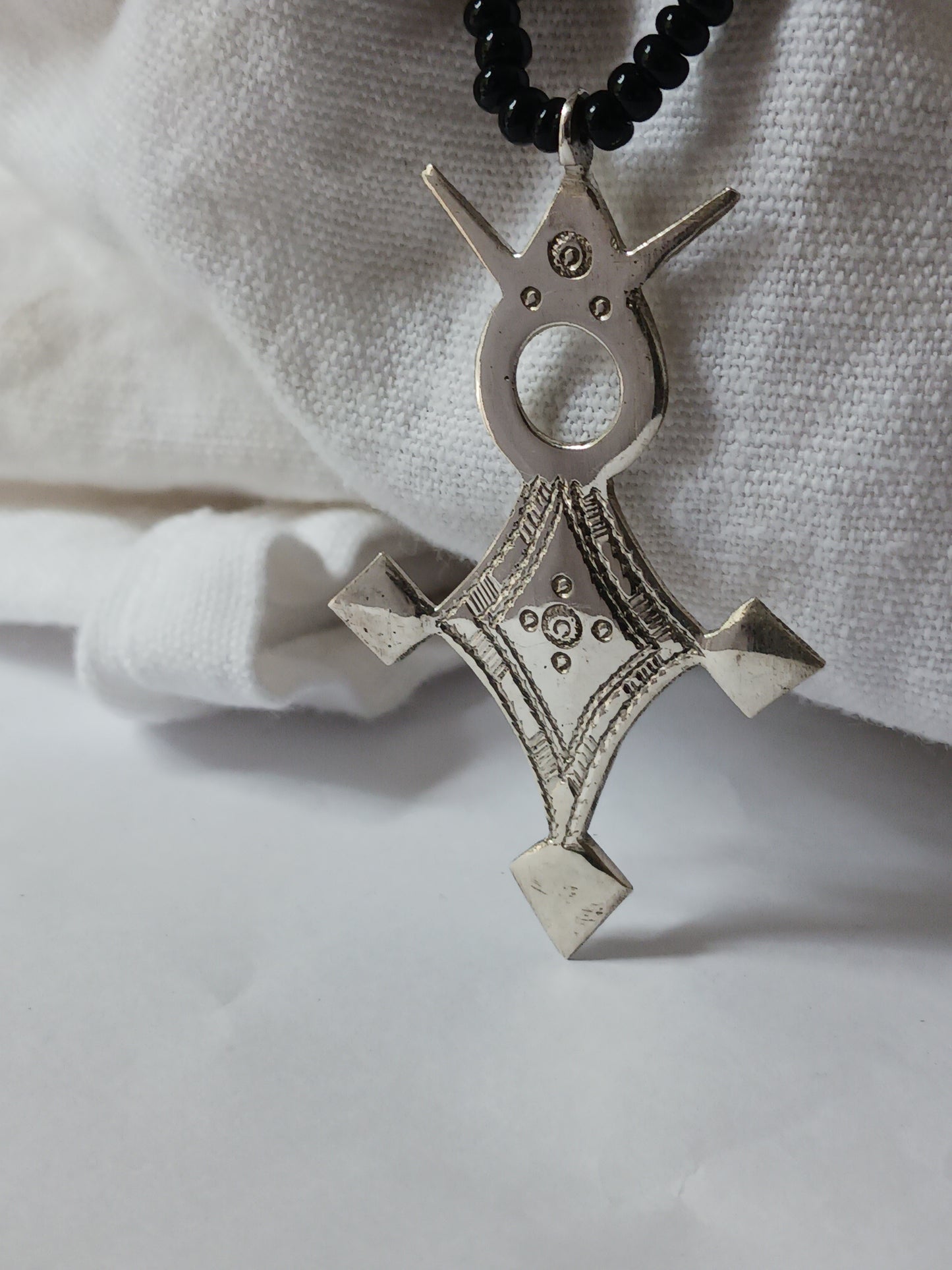 Collier Croix touareg en argent massif