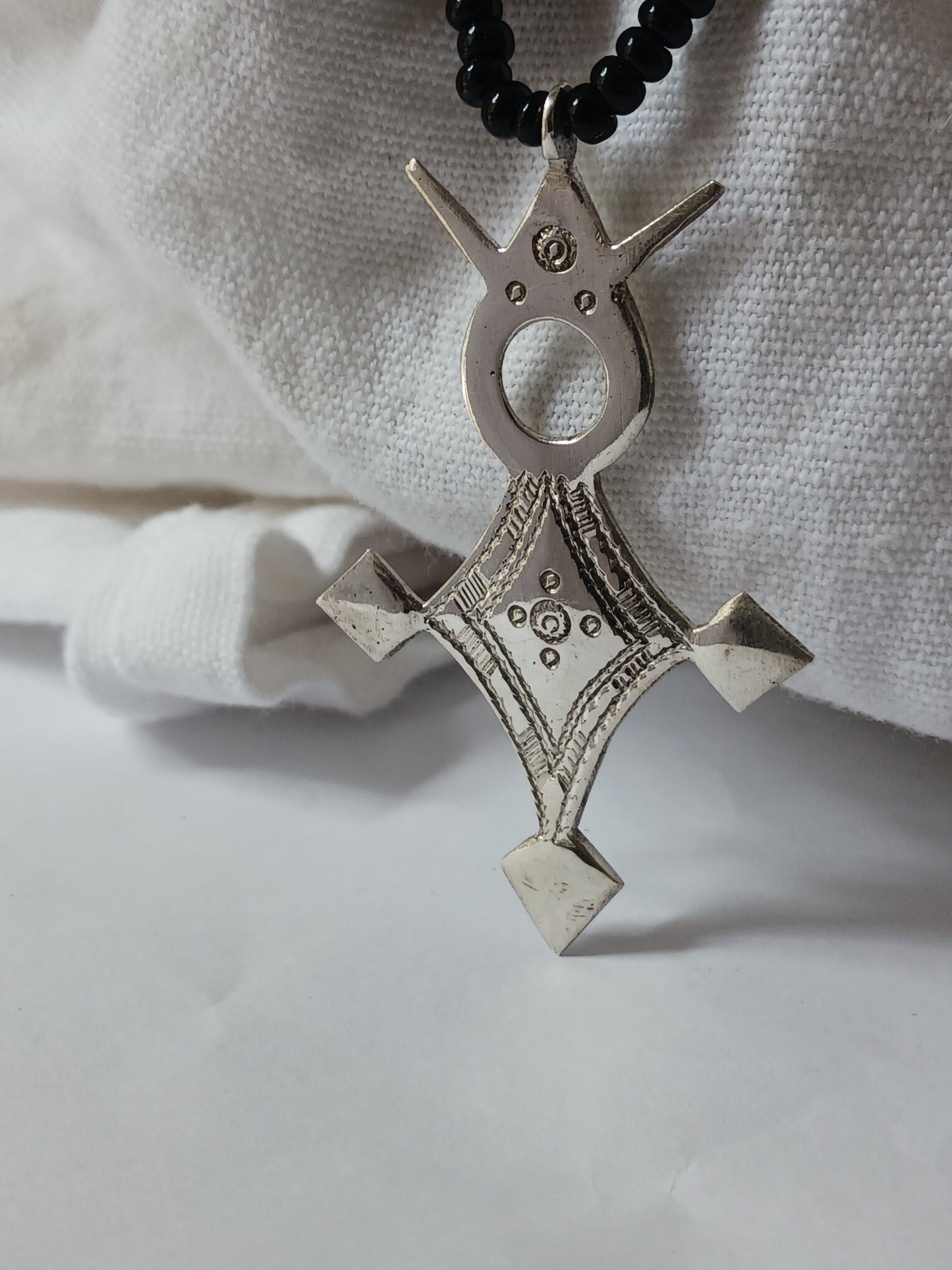 Collier Croix touareg en argent massif
