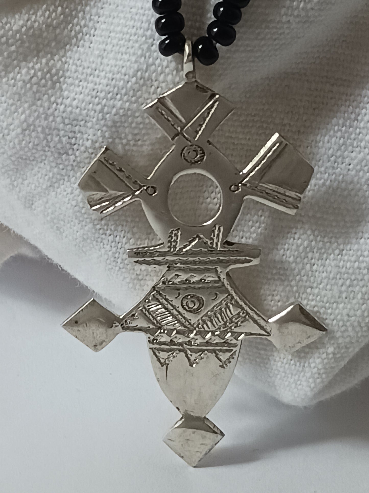 Collier Croix touareg en argent massif