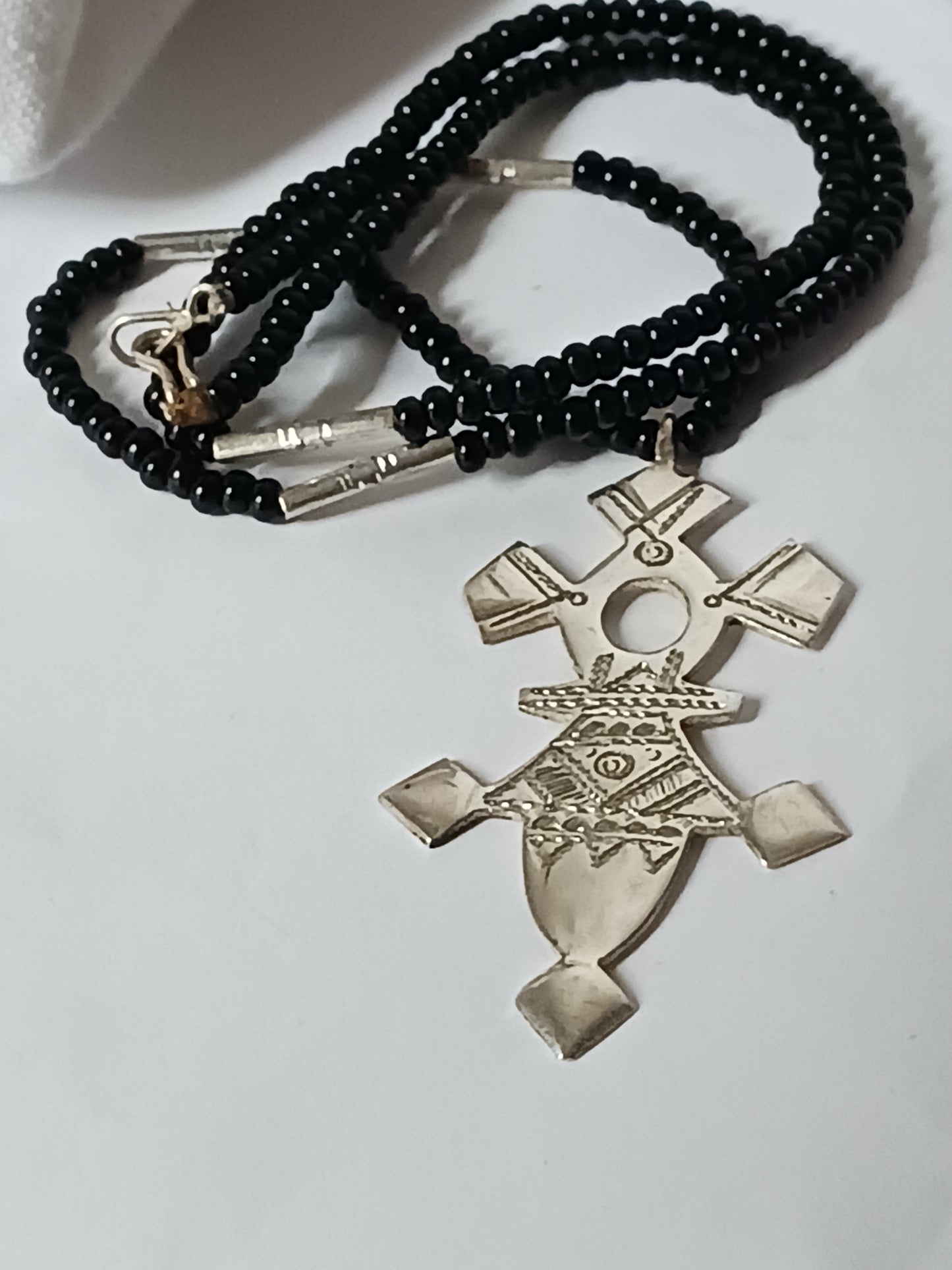 Collier Croix touareg en argent massif