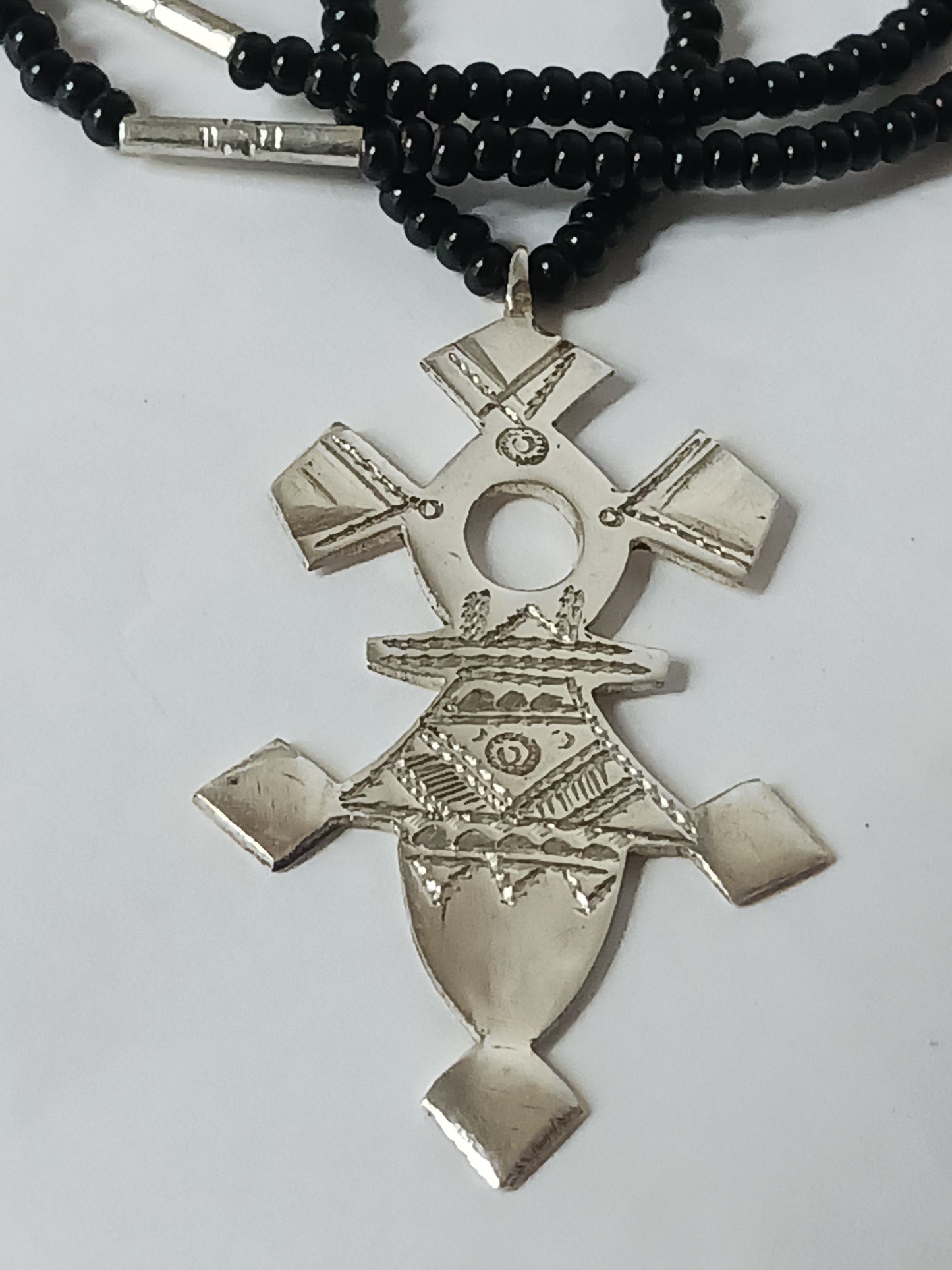 Collier Croix touareg en argent massif