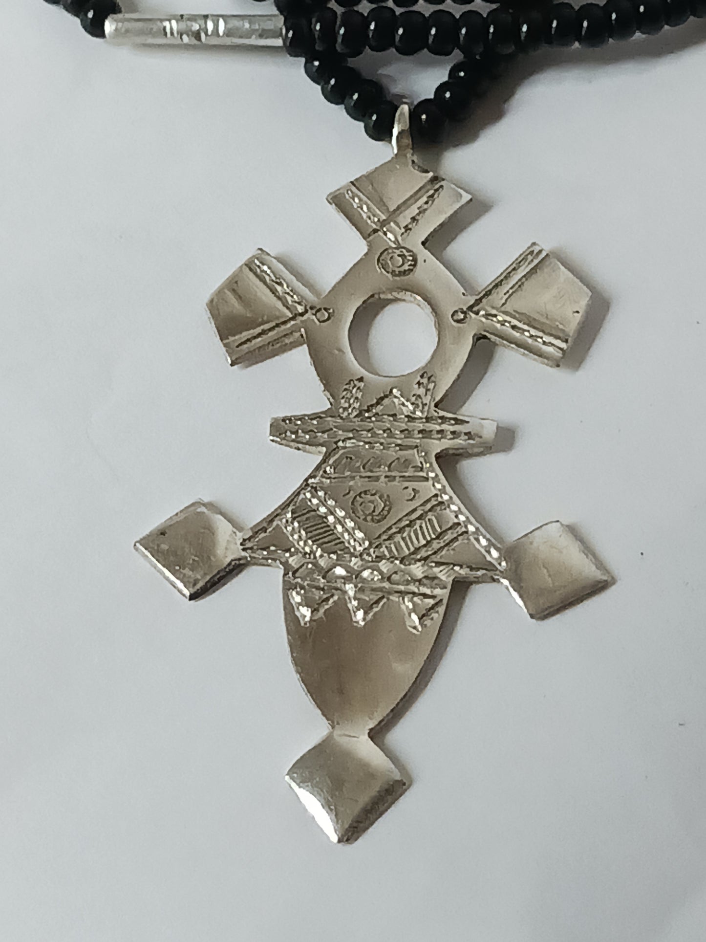Collier Croix touareg en argent massif