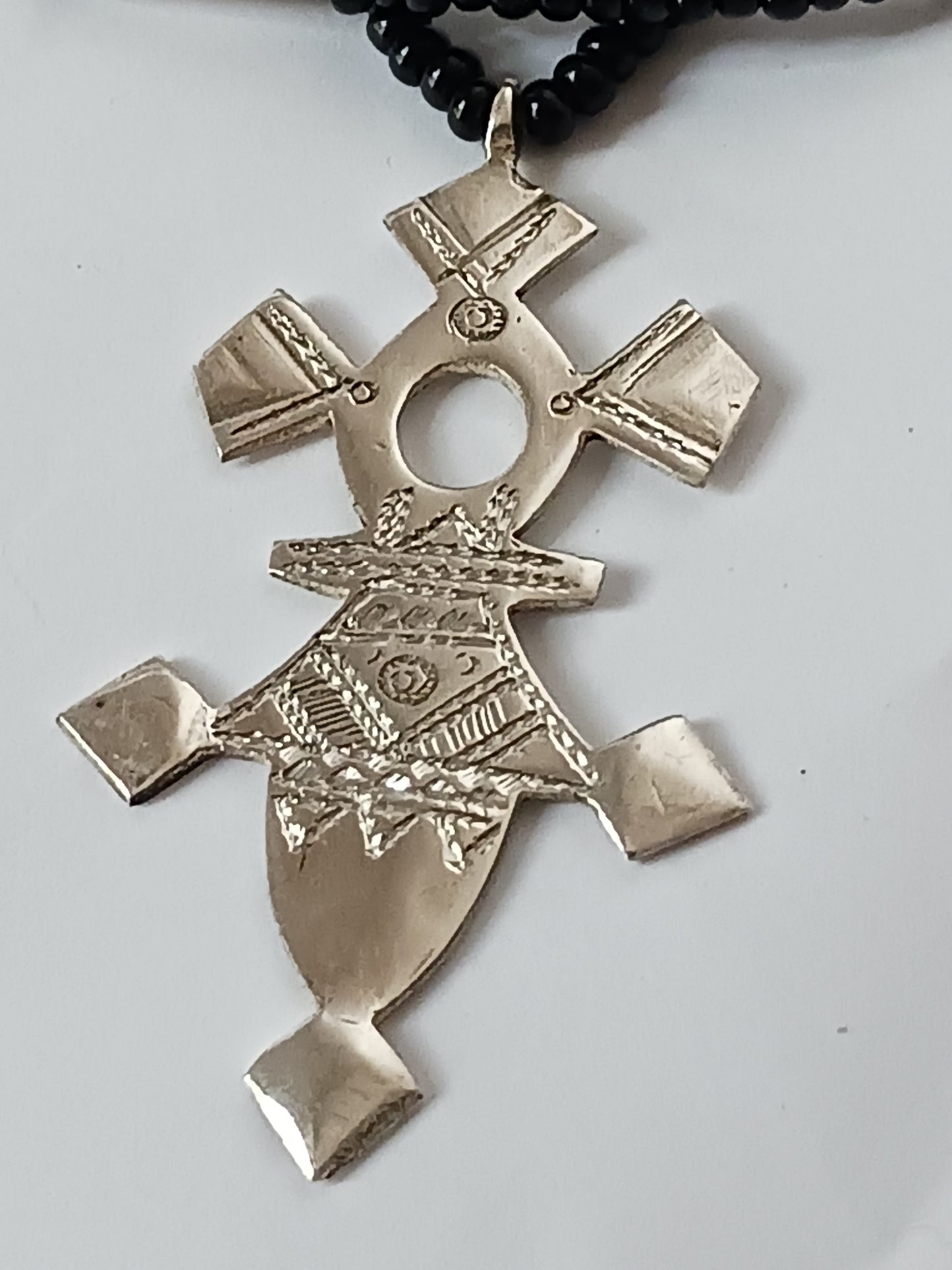 Collier Croix touareg en argent massif