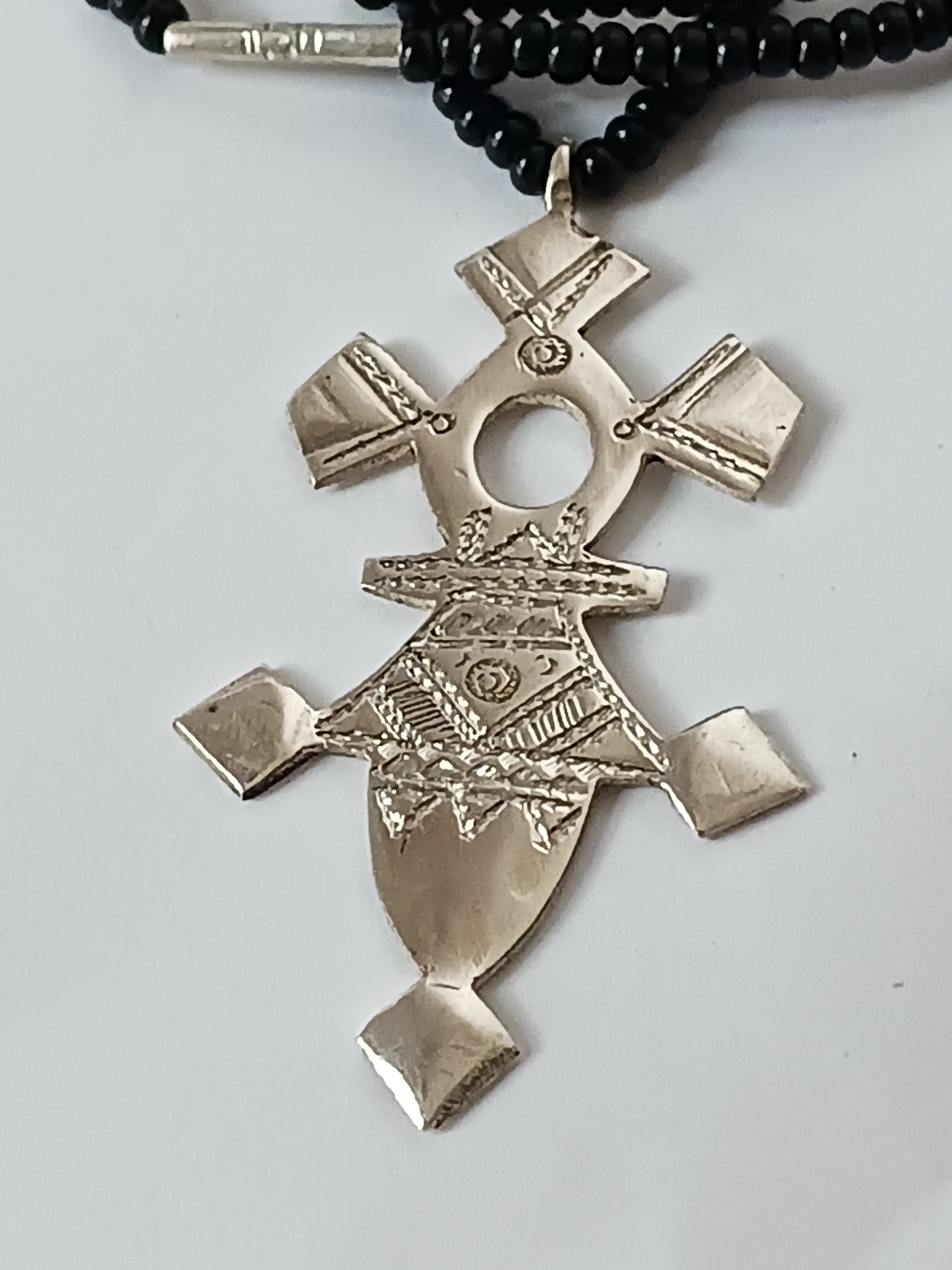 Collier Croix touareg en argent massif