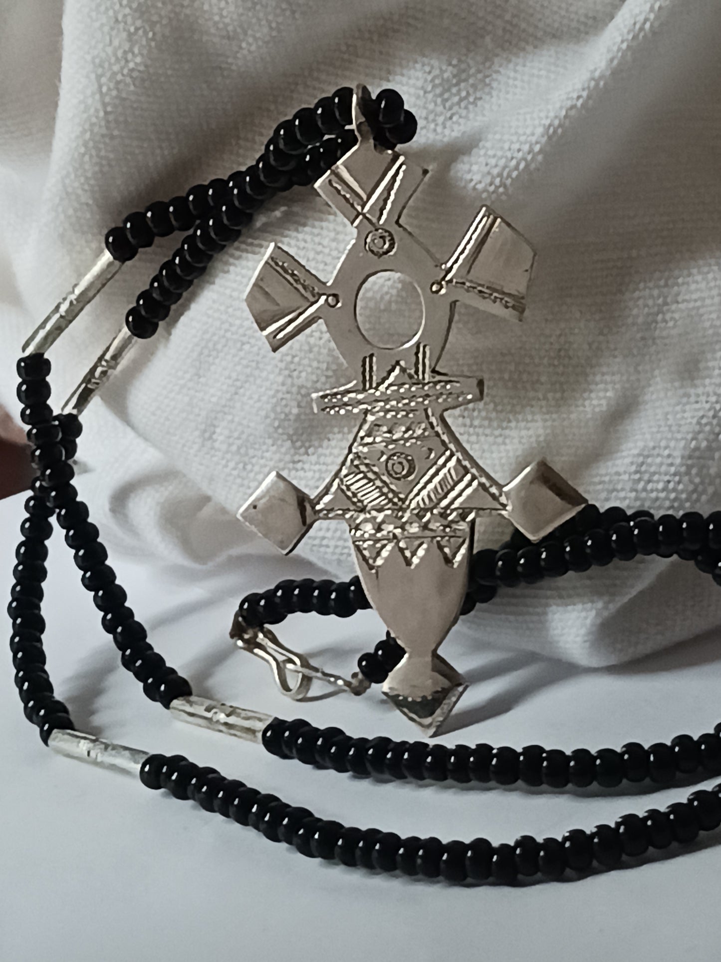 Collier Croix touareg en argent massif