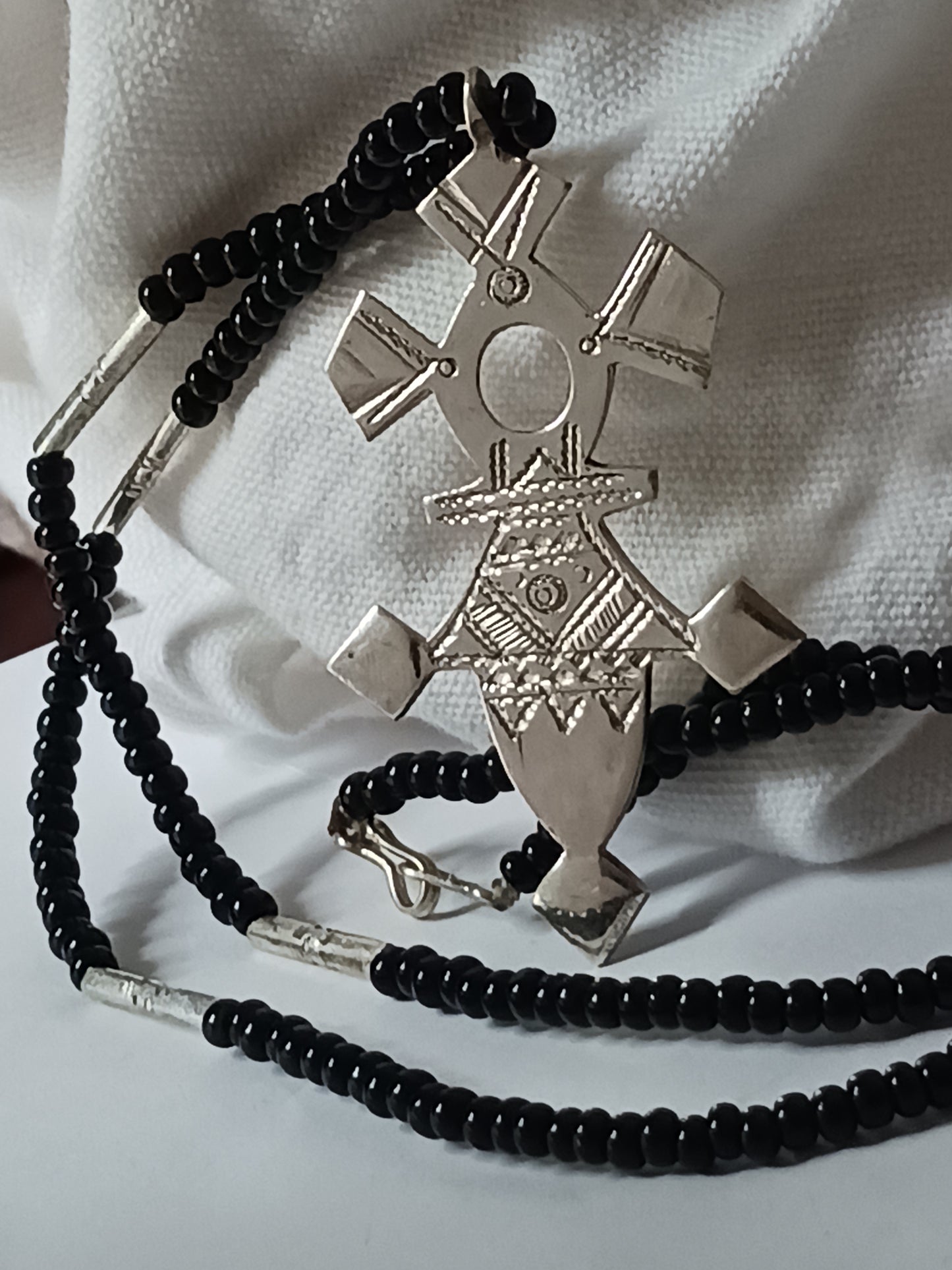Collier Croix touareg en argent massif
