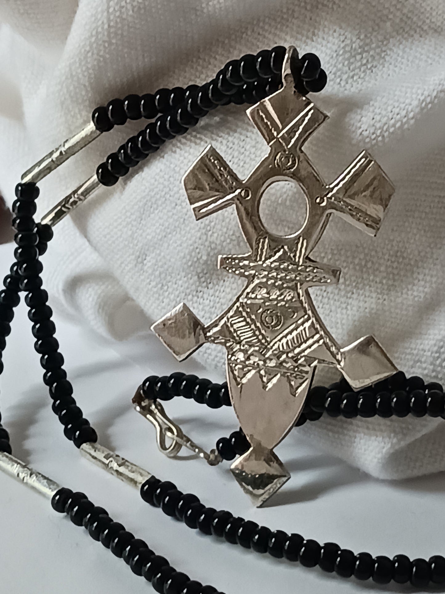 Collier Croix touareg en argent massif