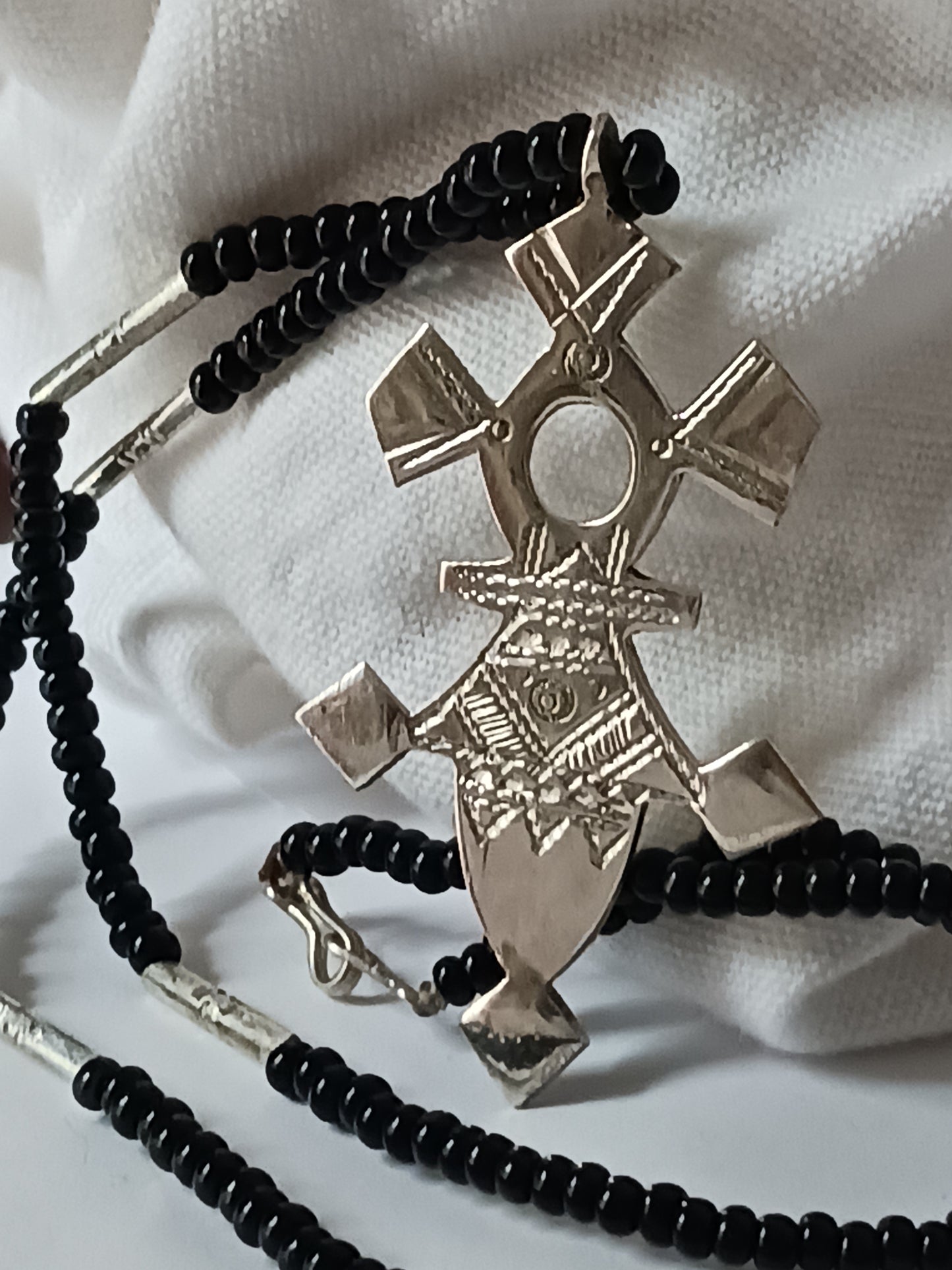 Collier Croix touareg en argent massif
