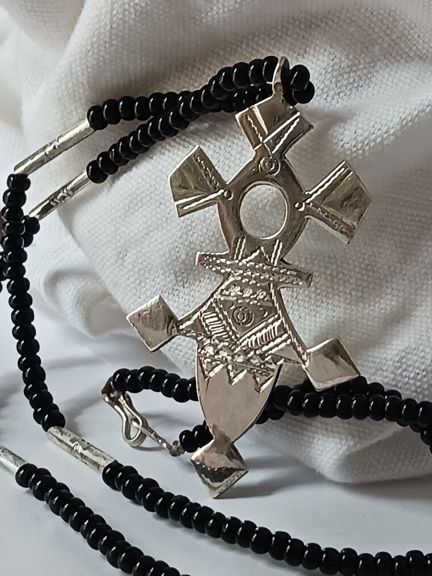Collier Croix touareg en argent massif