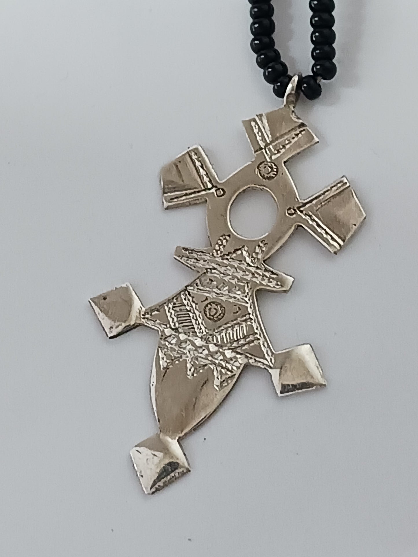 Collier Croix touareg en argent massif