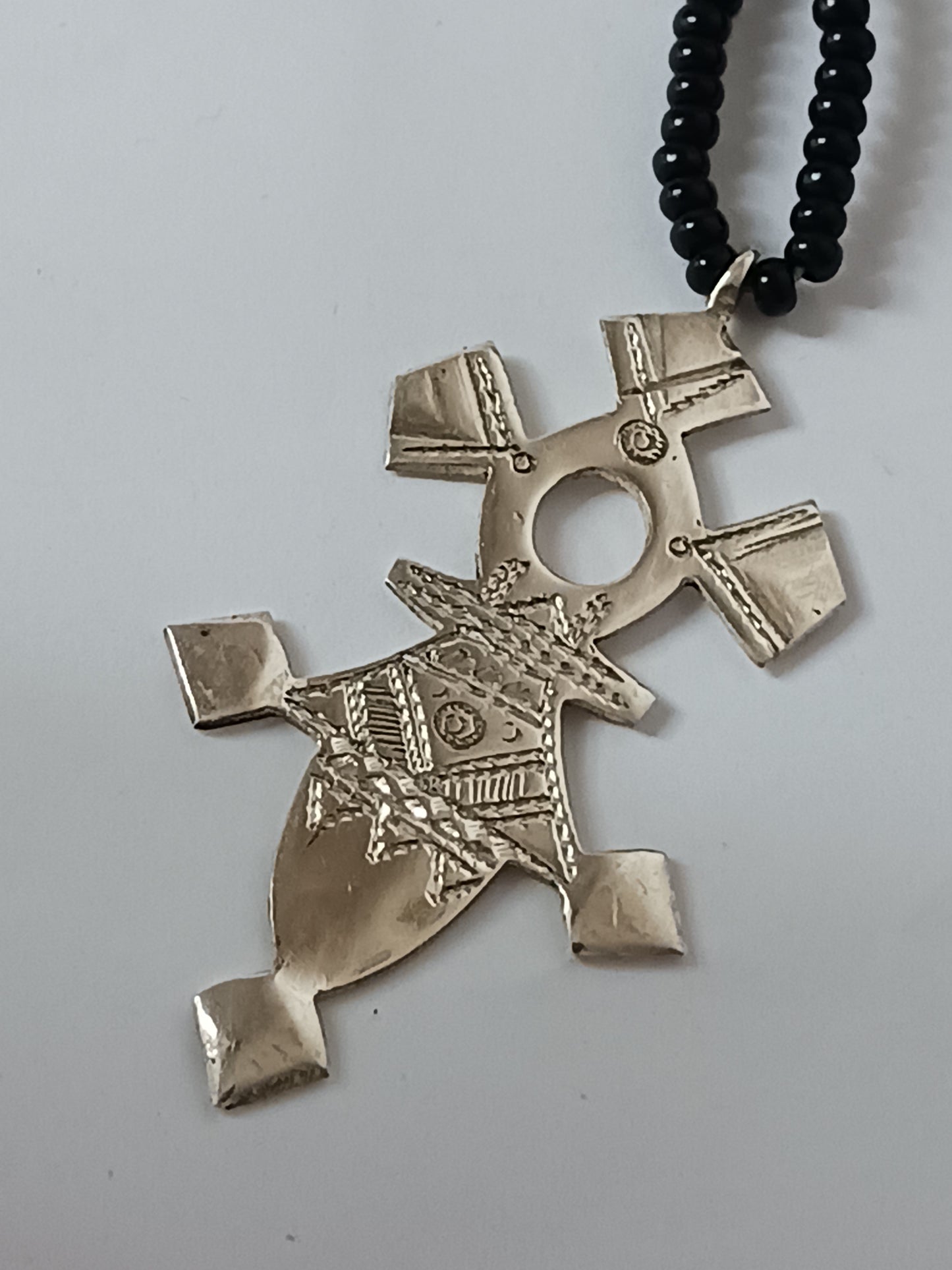 Collier Croix touareg en argent massif