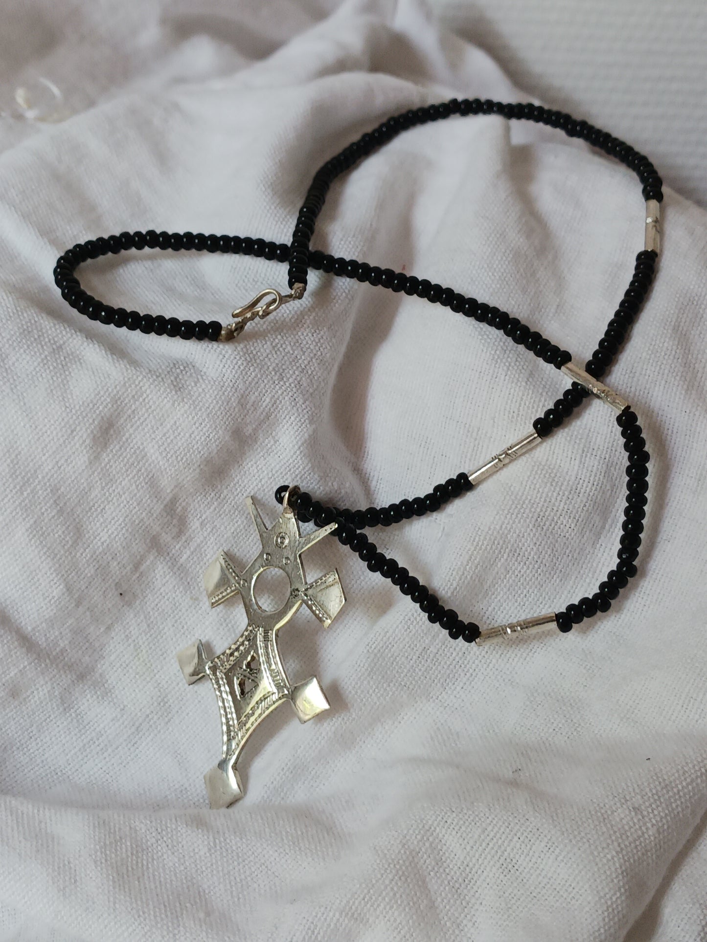 Collier Croix touareg en argent massif