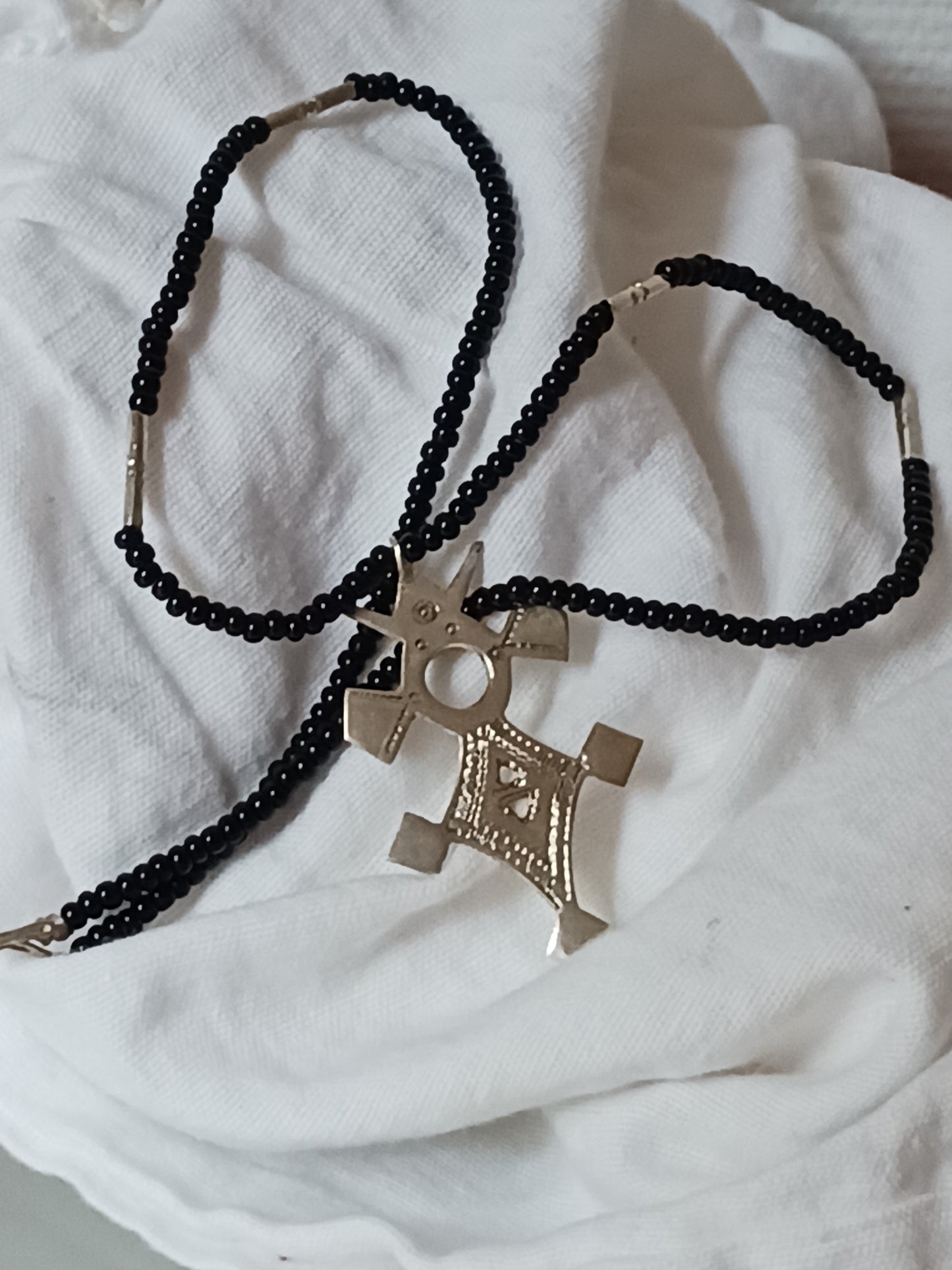 Collier Croix touareg en argent massif