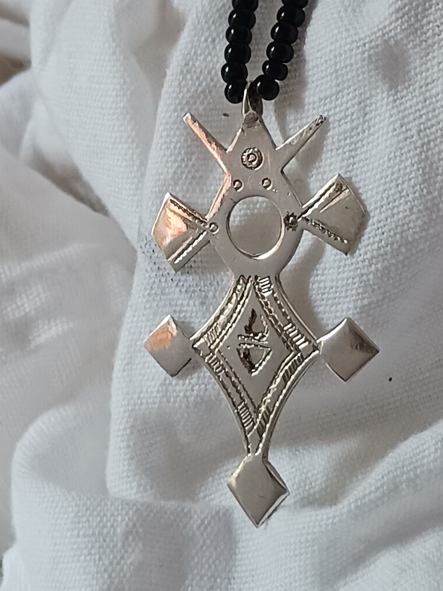 Collier Croix touareg en argent massif