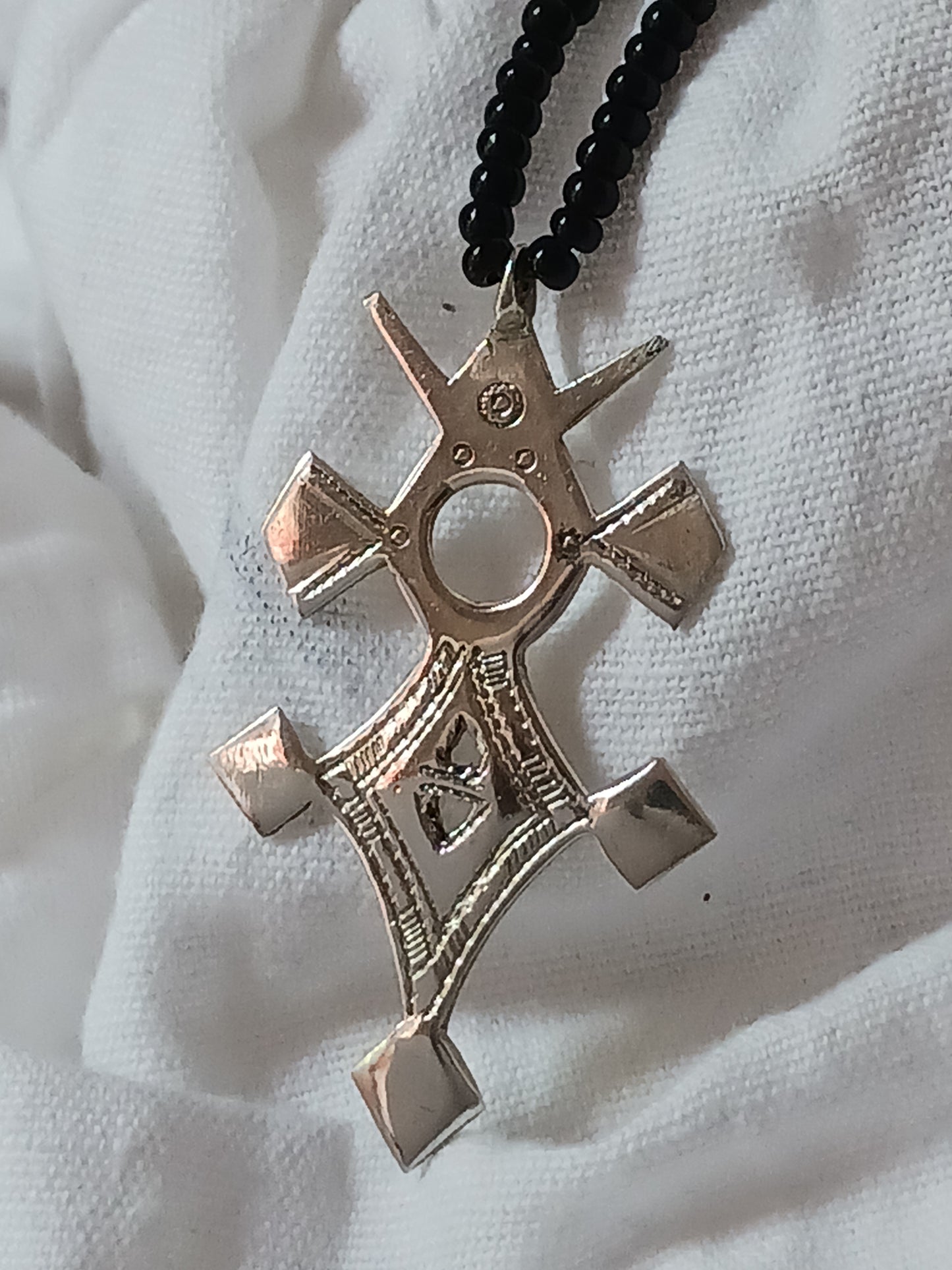 Collier Croix touareg en argent massif