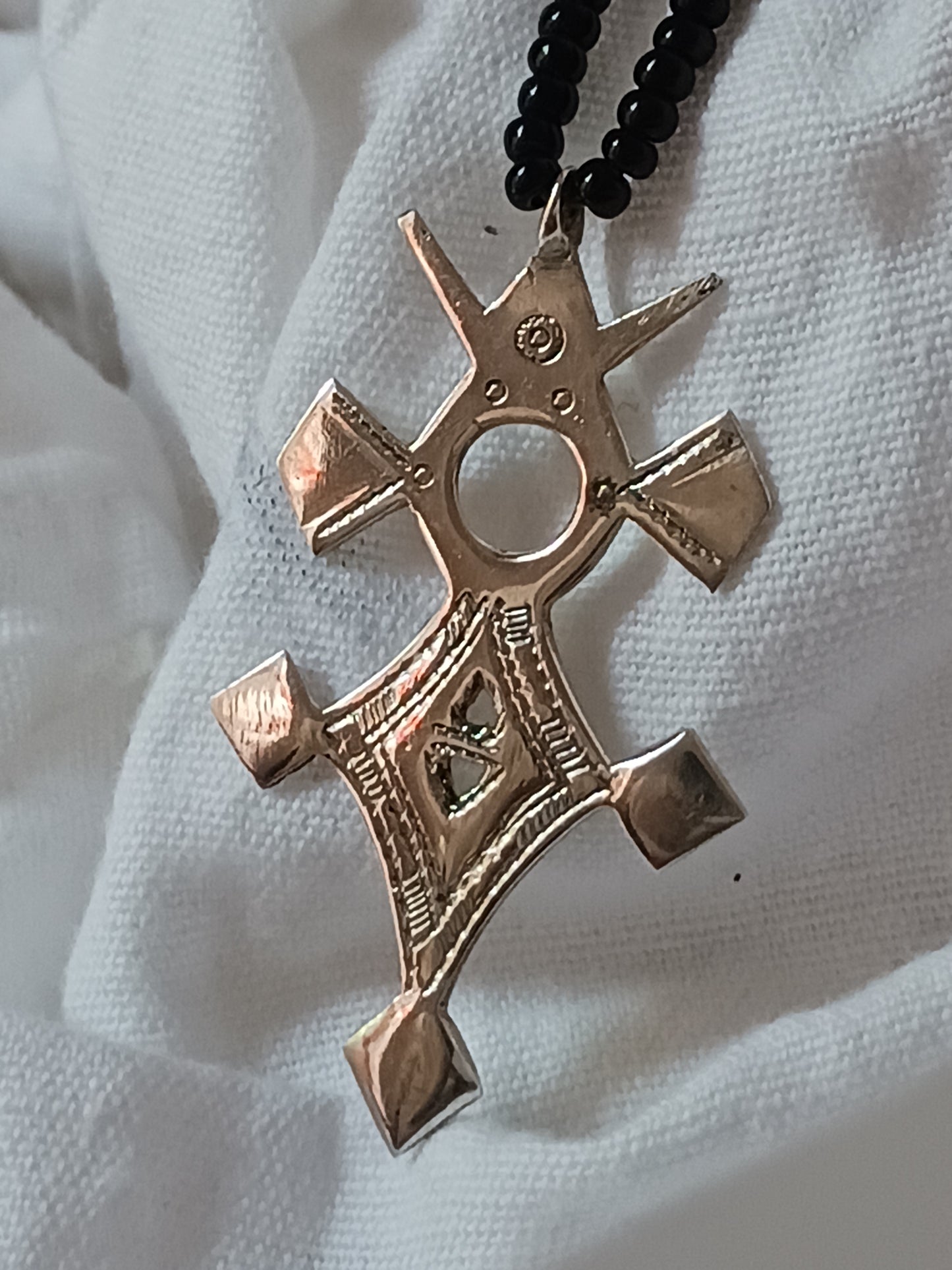 Collier Croix touareg en argent massif