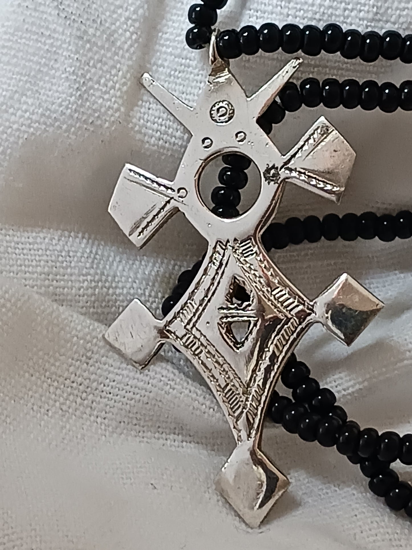 Collier Croix touareg en argent massif