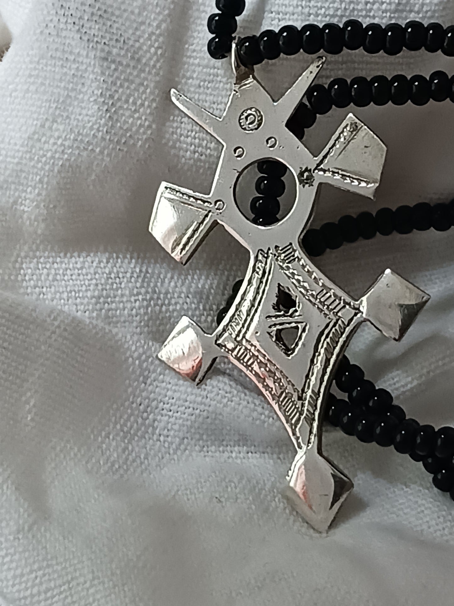 Collier Croix touareg en argent massif