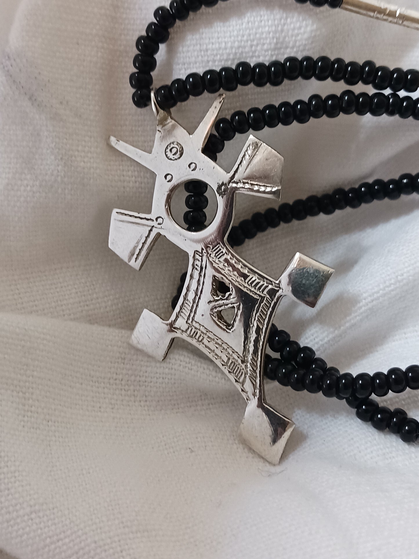 Collier Croix touareg en argent massif