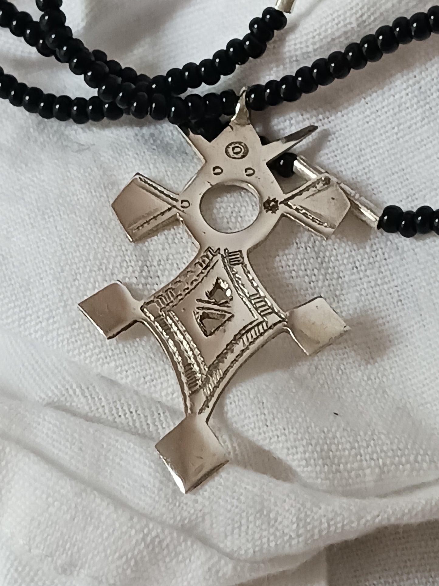 Collier Croix touareg en argent massif
