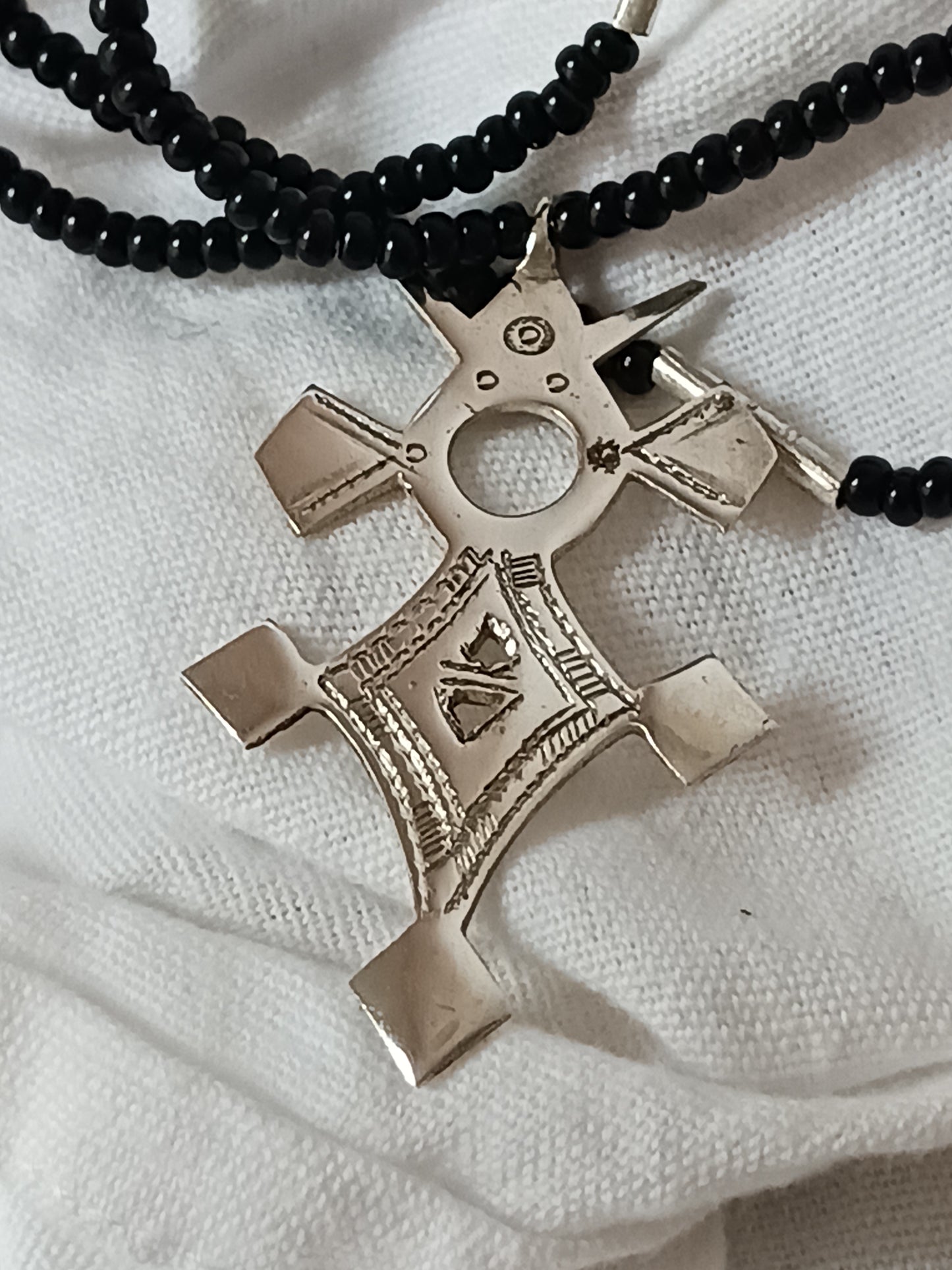 Collier Croix touareg en argent massif
