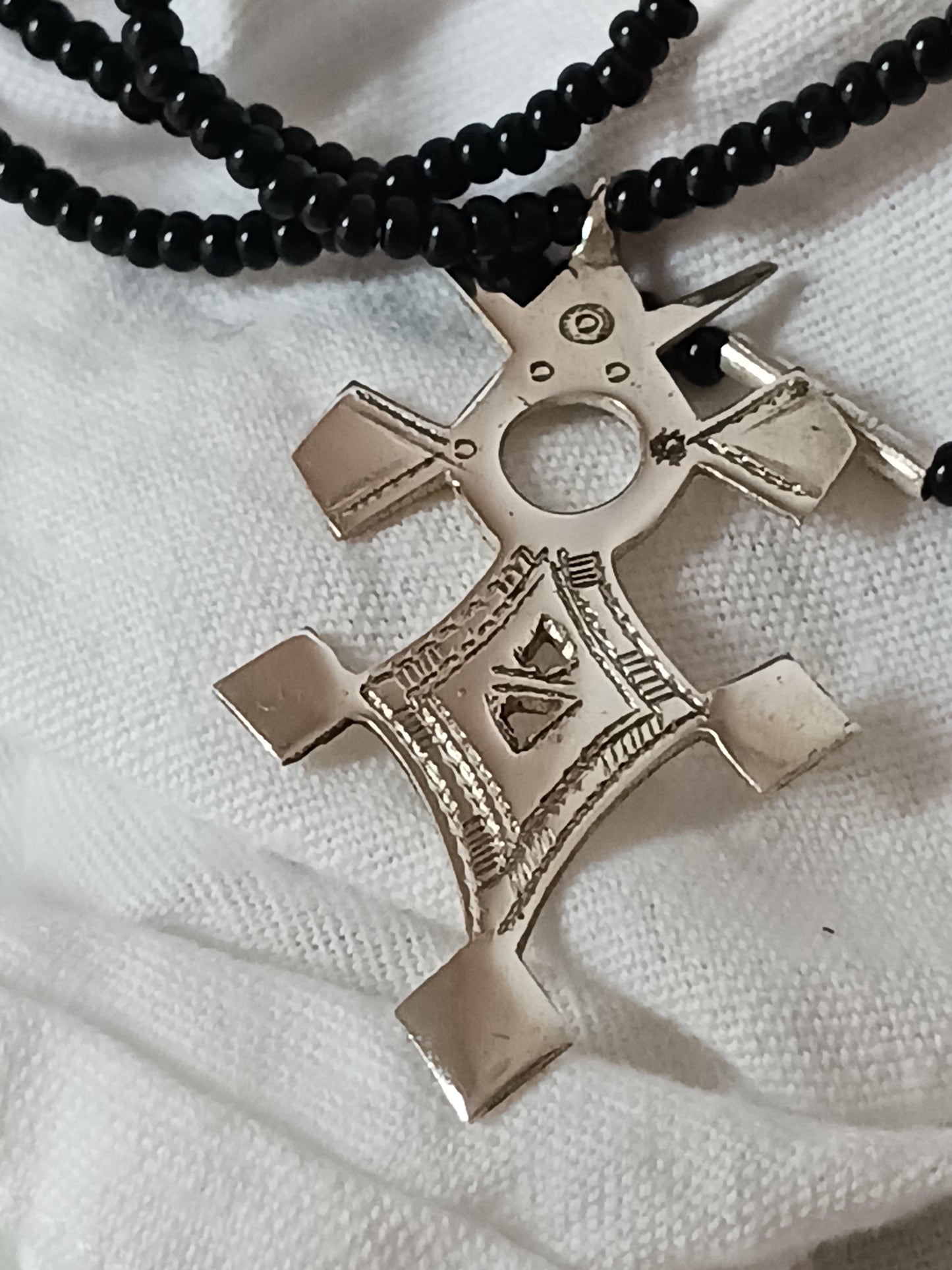 Collier Croix touareg en argent massif