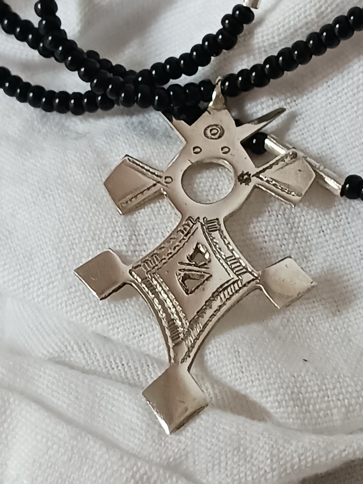 Collier Croix touareg en argent massif