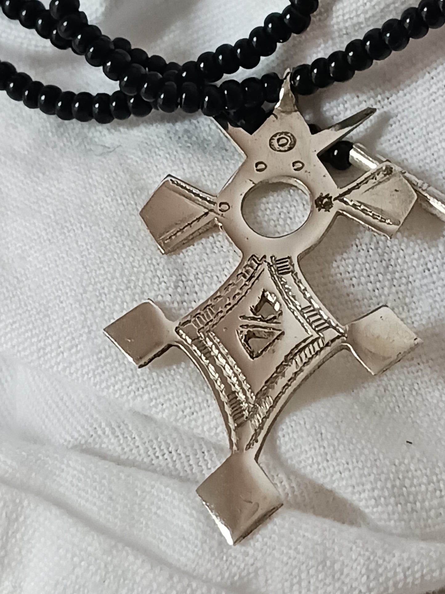 Collier Croix touareg en argent massif