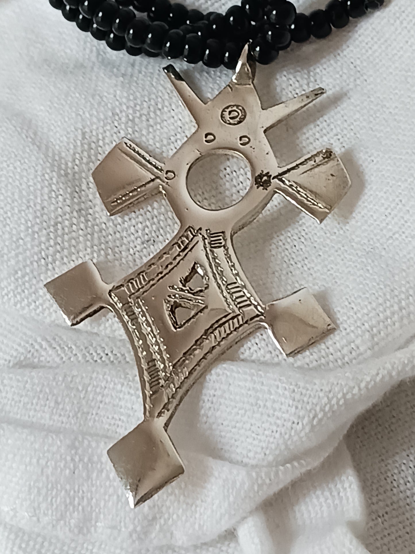 Collier Croix touareg en argent massif