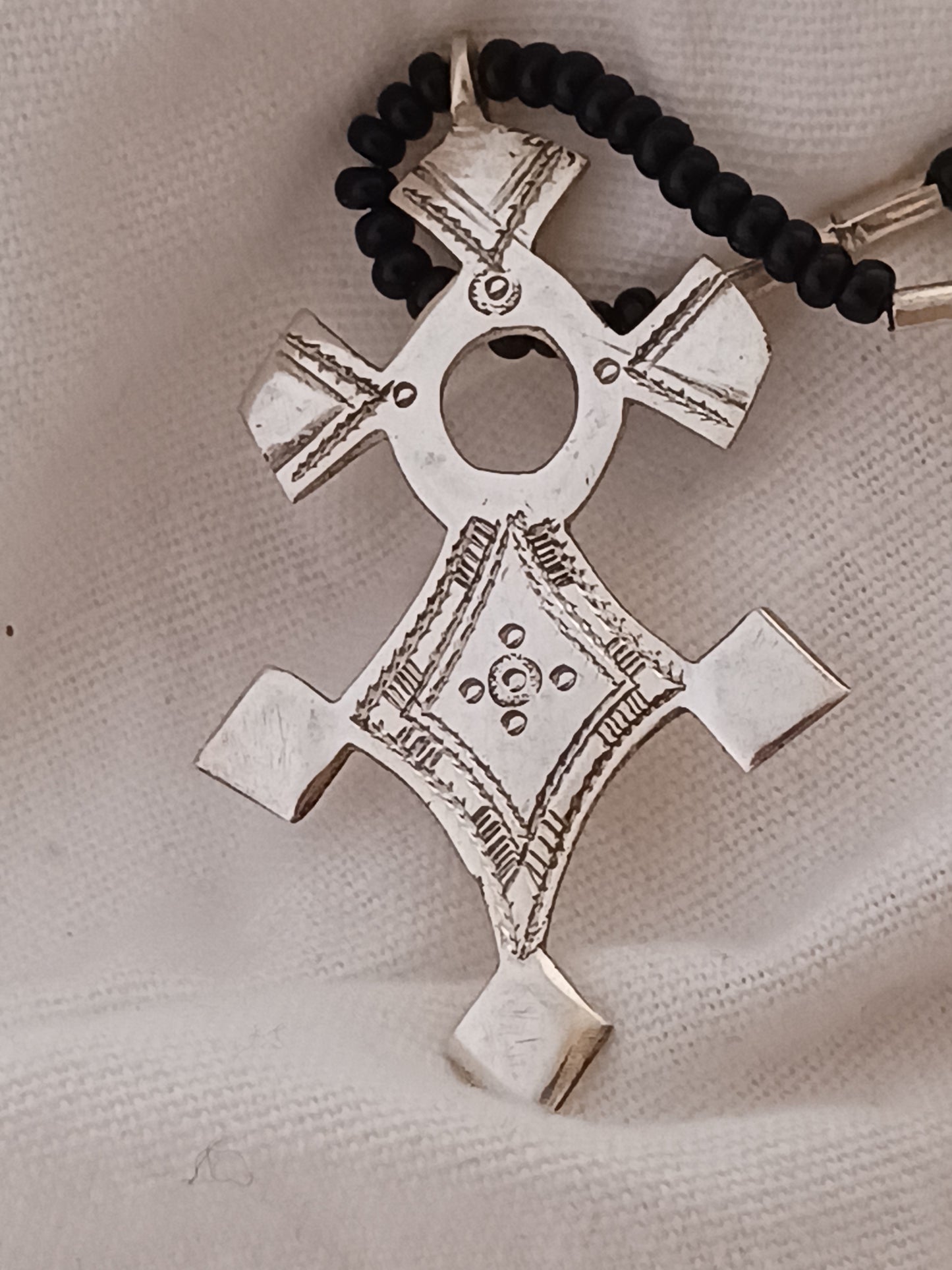 Collier Croix touareg en argent massif