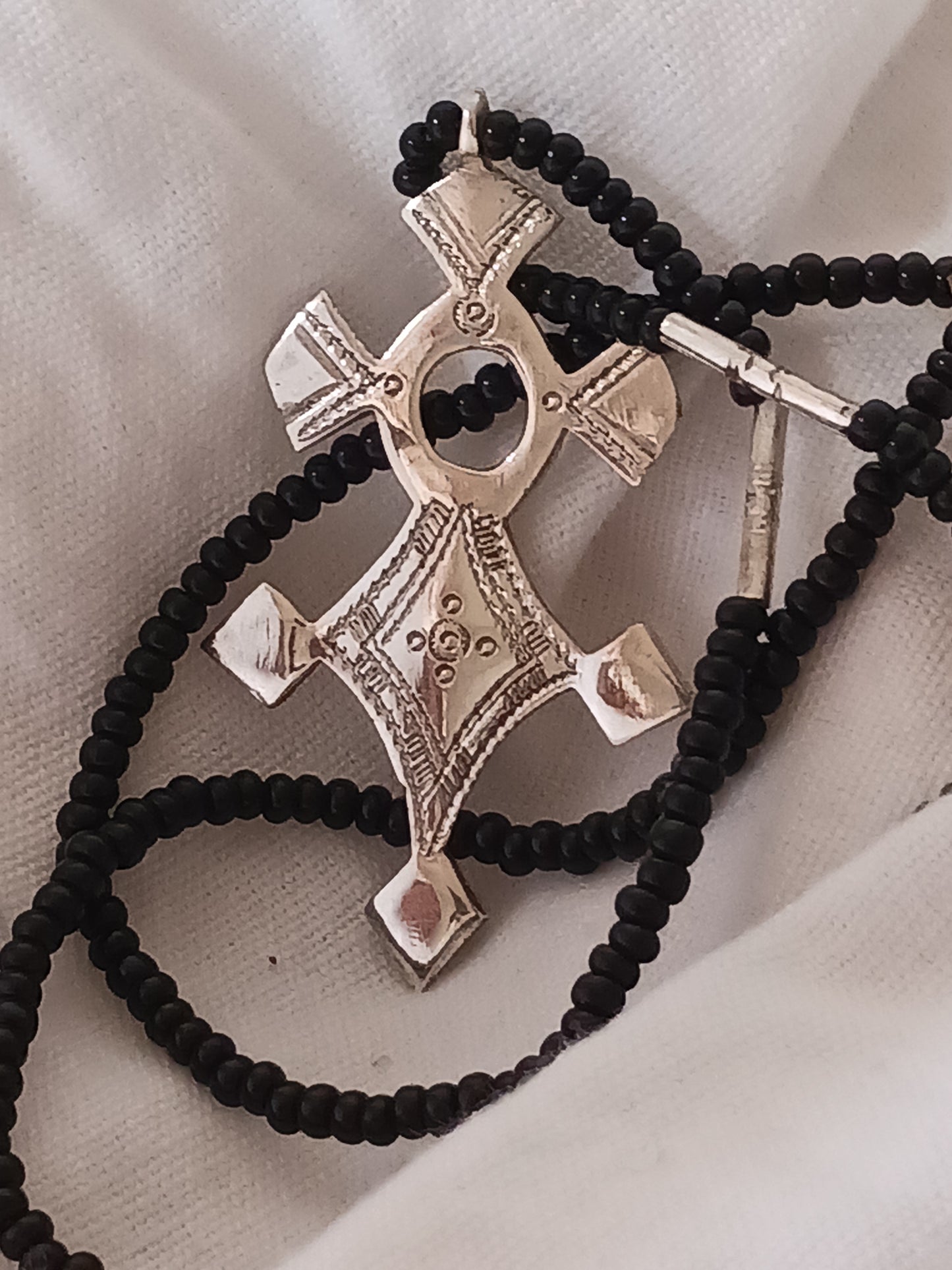 Collier Croix touareg en argent massif