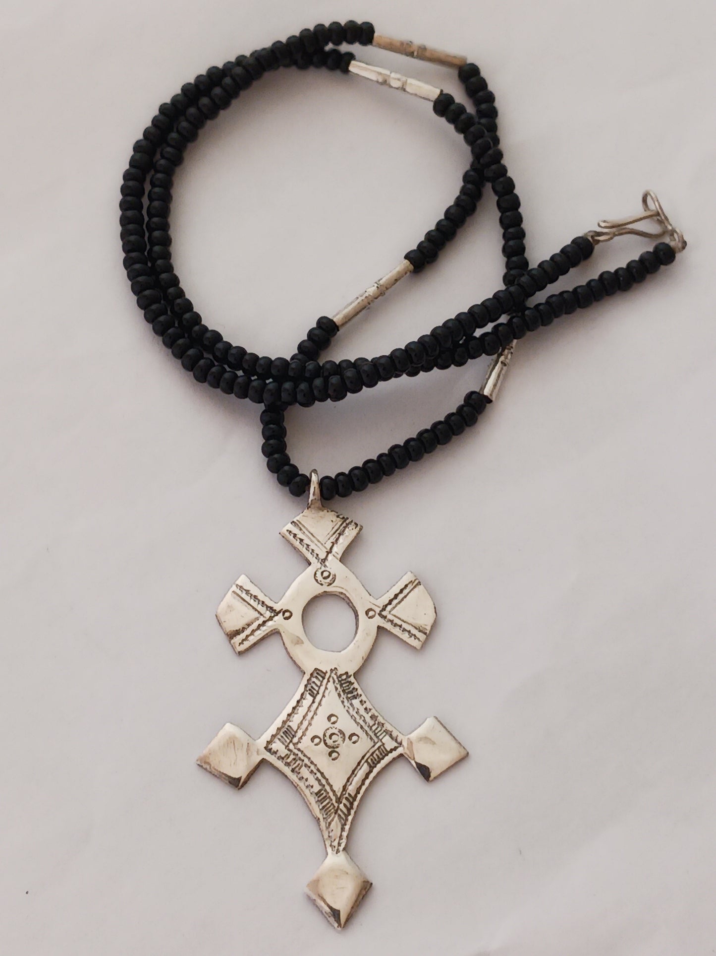 Collier Croix touareg en argent massif