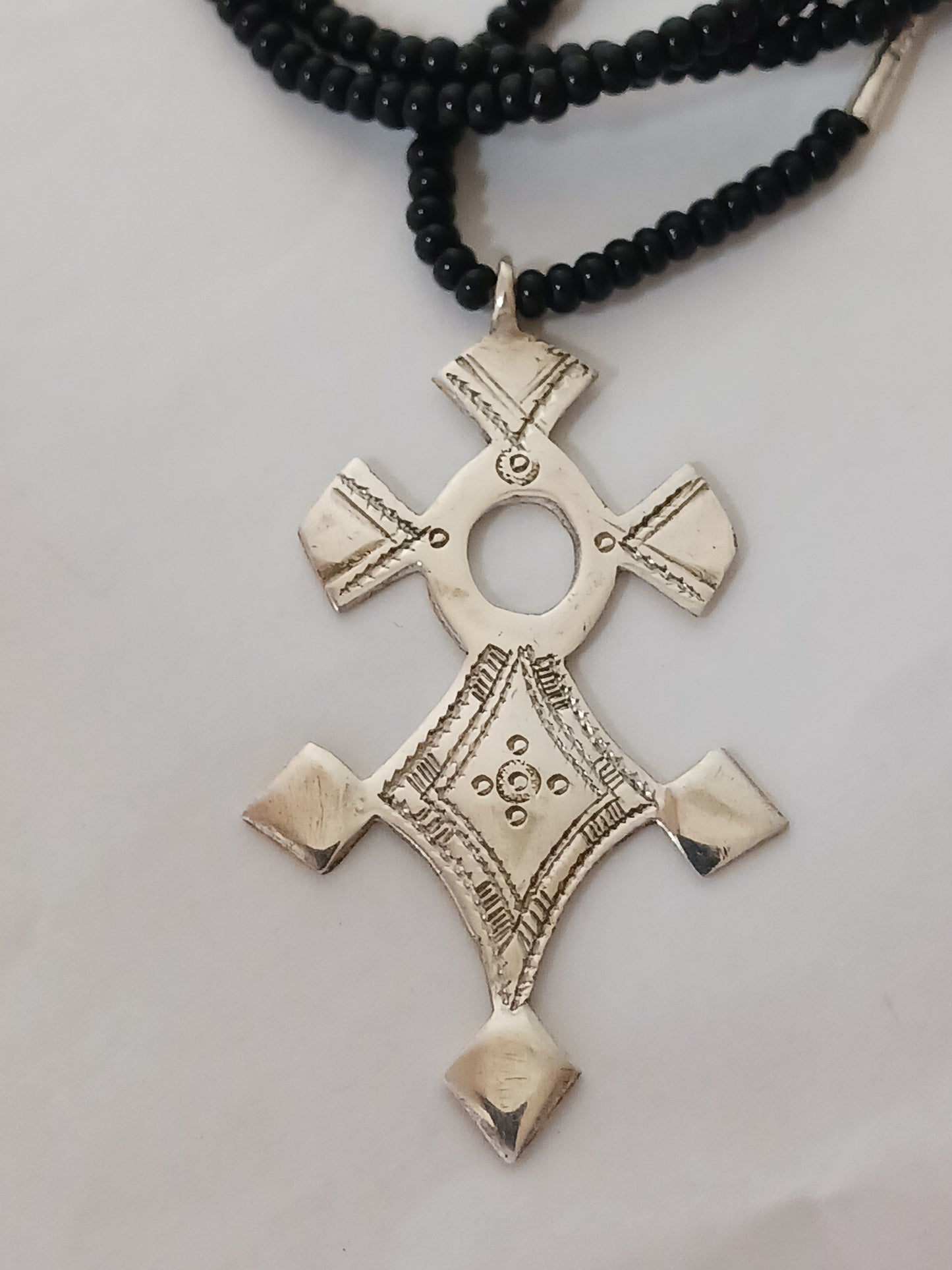 Collier Croix touareg en argent massif