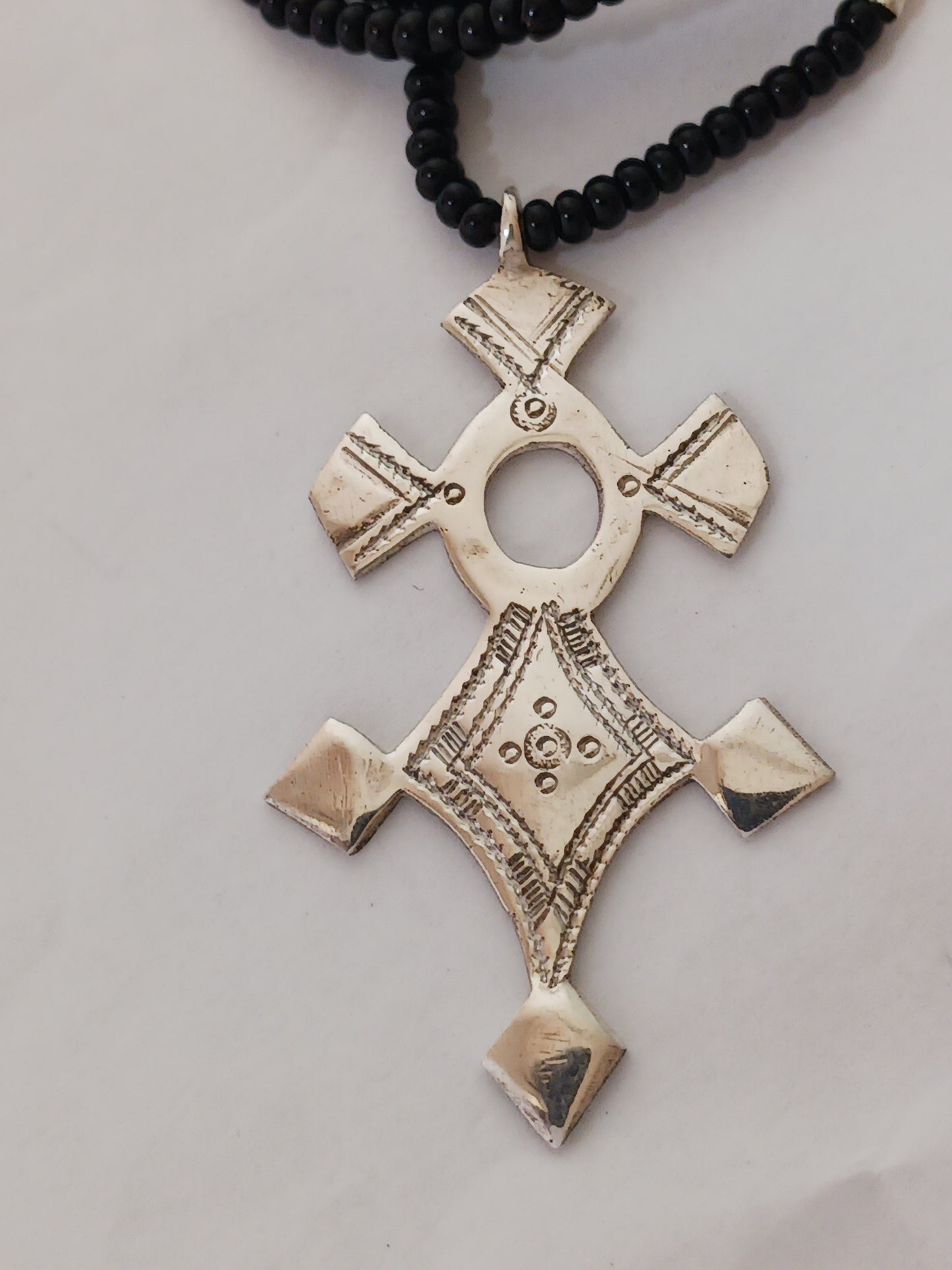 Collier Croix touareg en argent massif