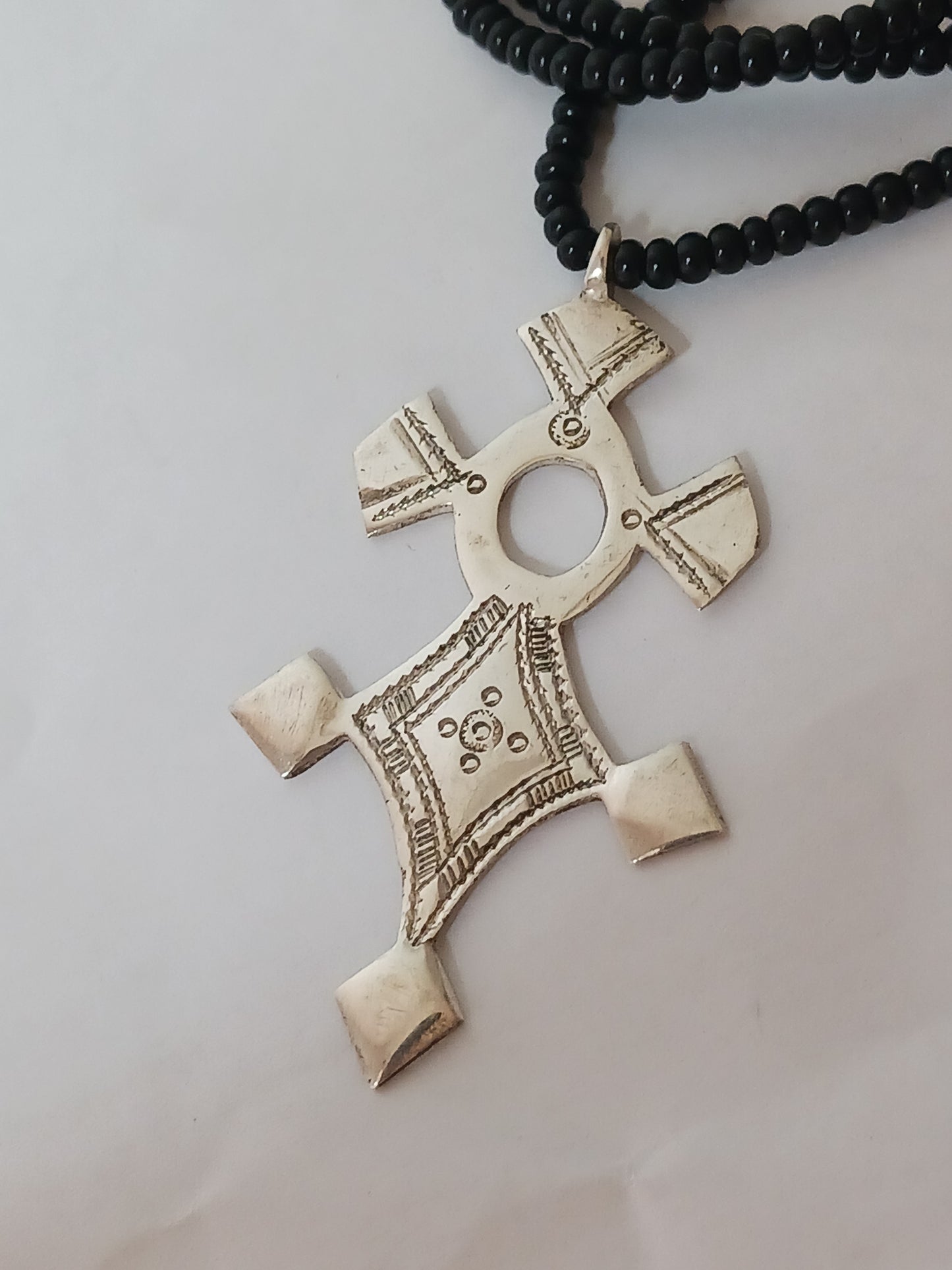 Collier Croix touareg en argent massif