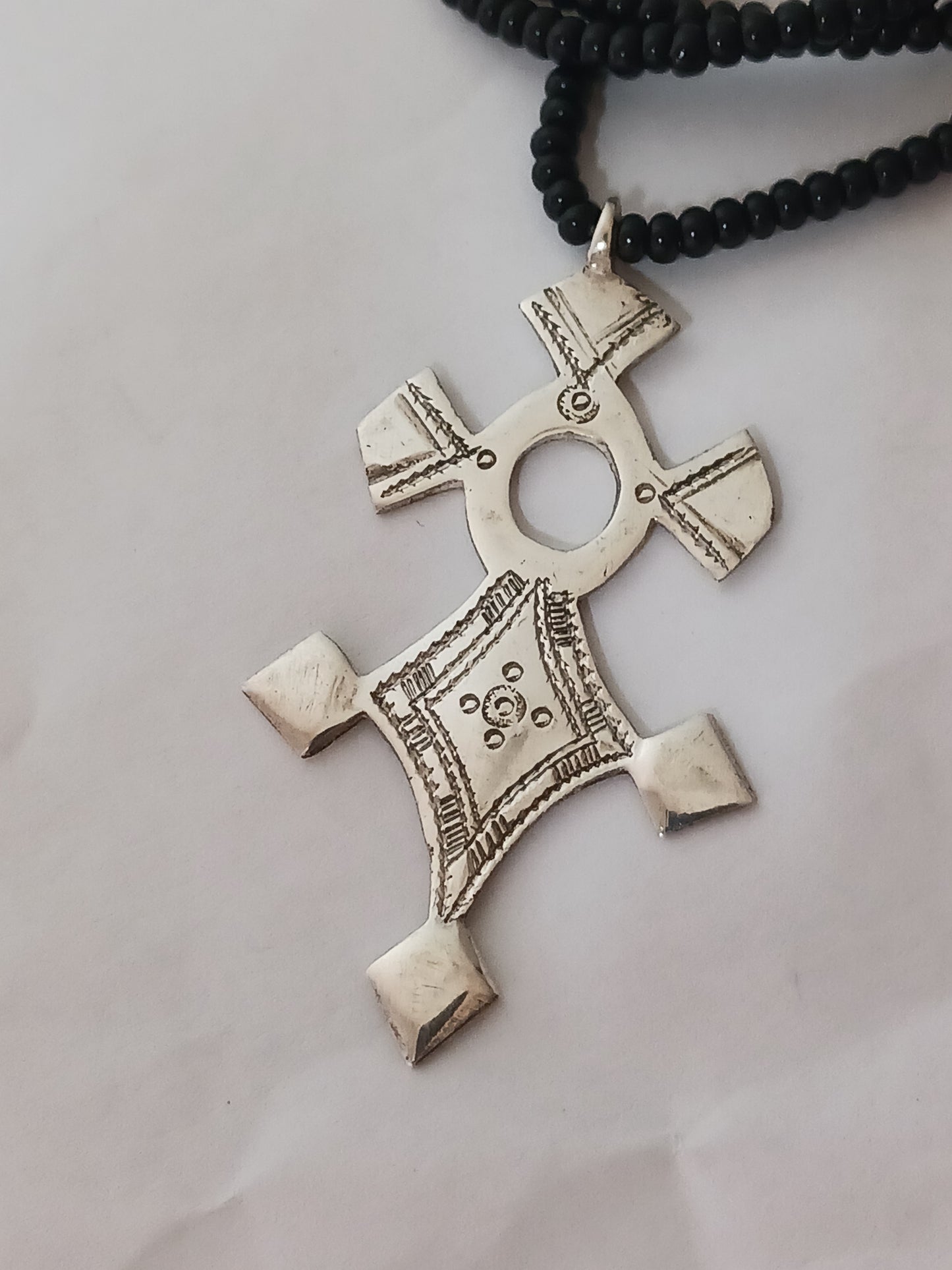 Collier Croix touareg en argent massif